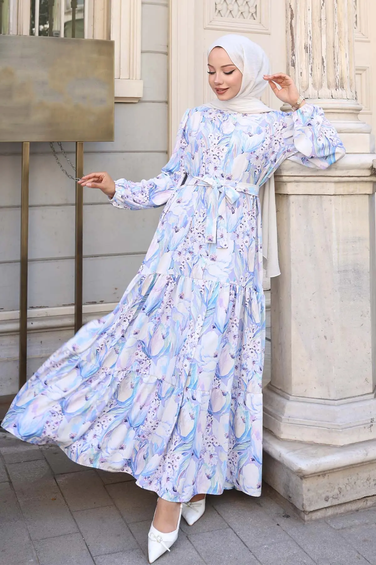 Patterned Hijab Dress-detail