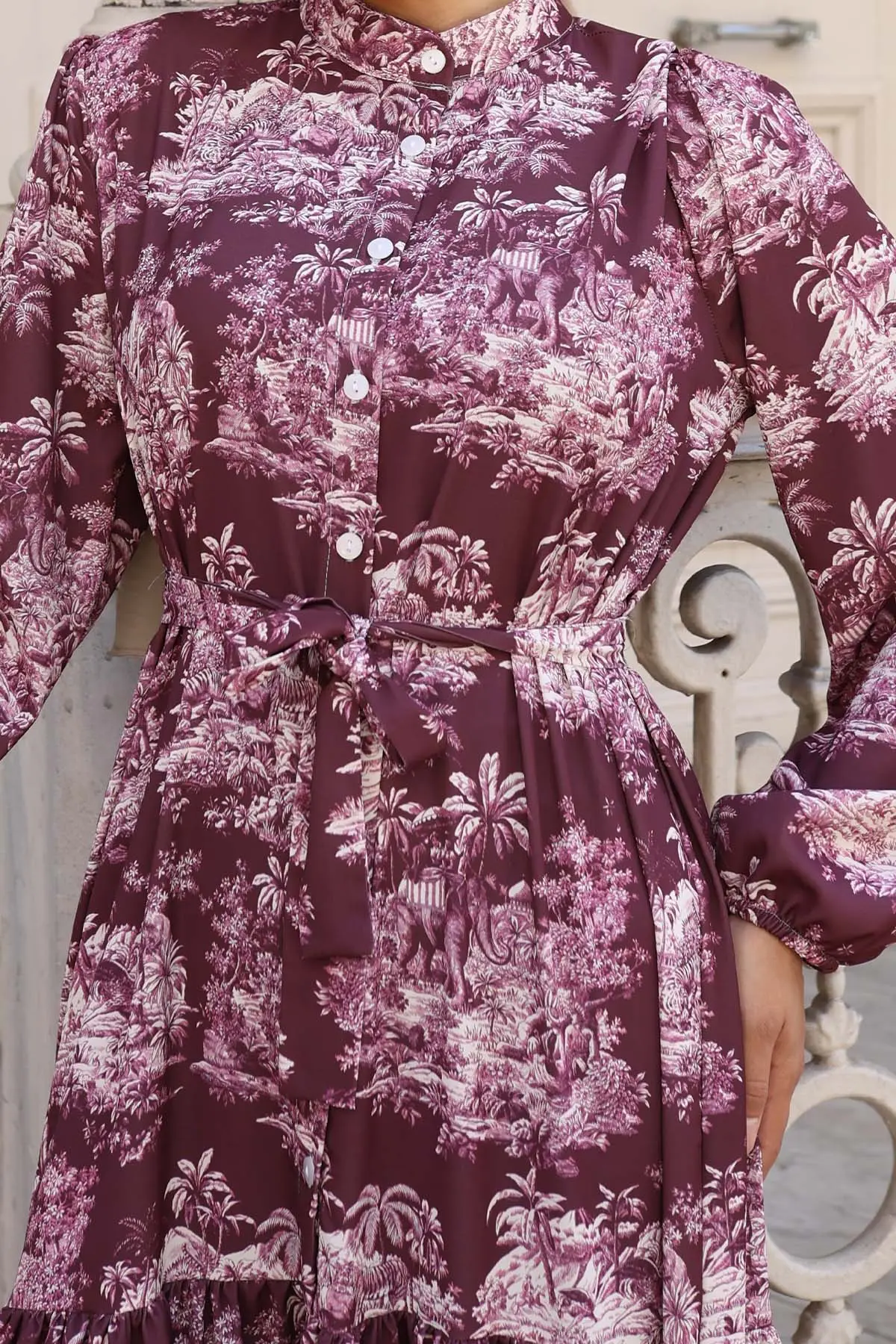 Patterned Hijab Dress-detail