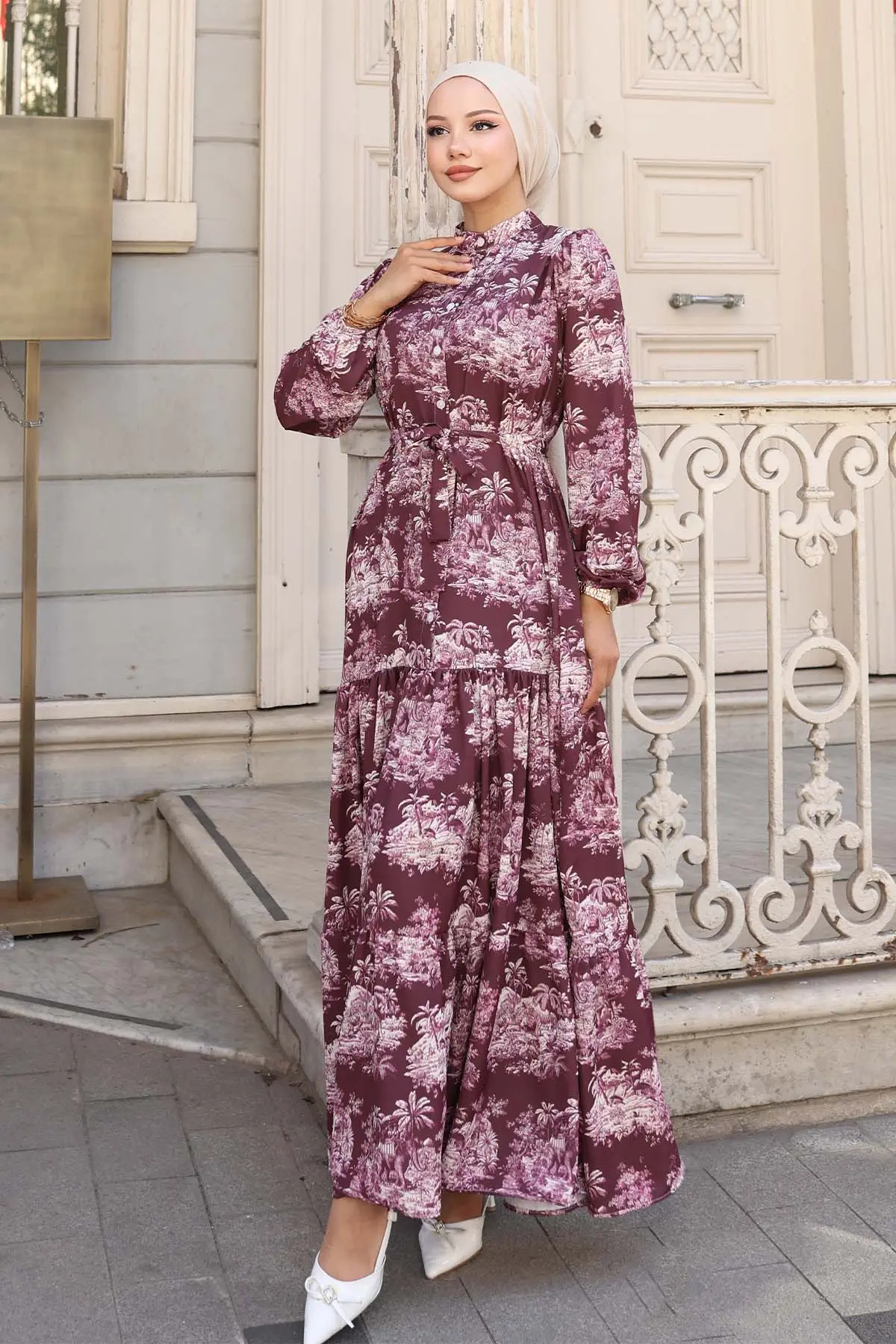 Patterned Hijab Dress-detail