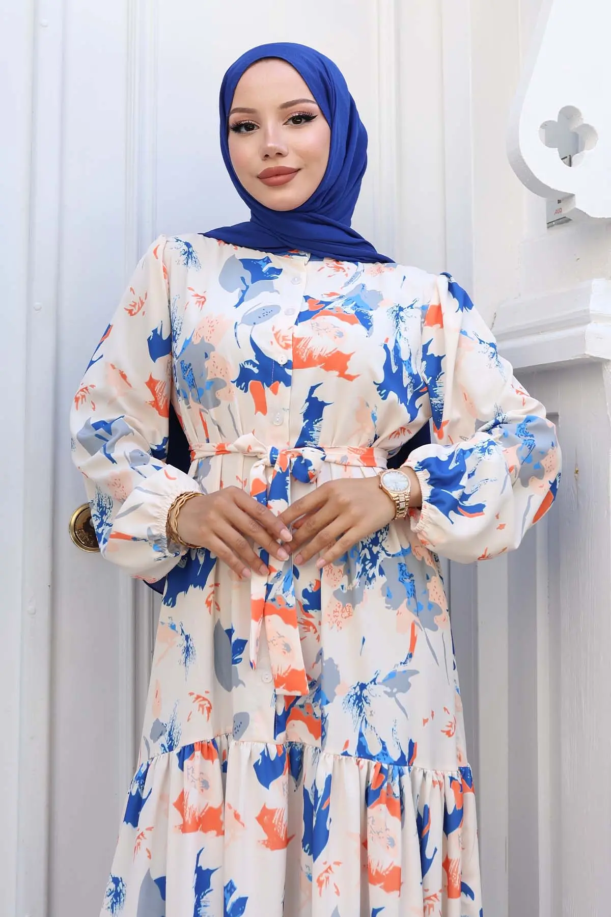 Patterned Hijab Dress-detail