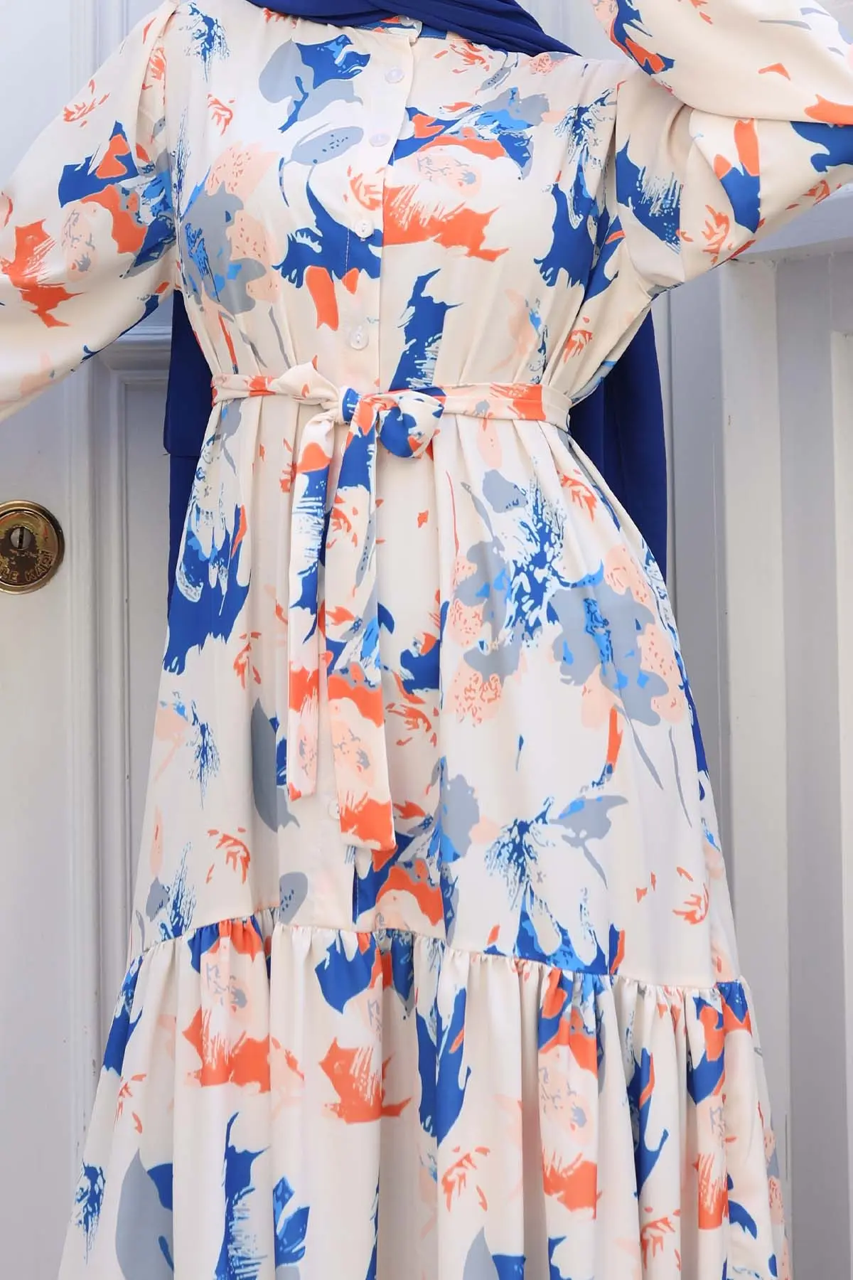 Patterned Hijab Dress-detail