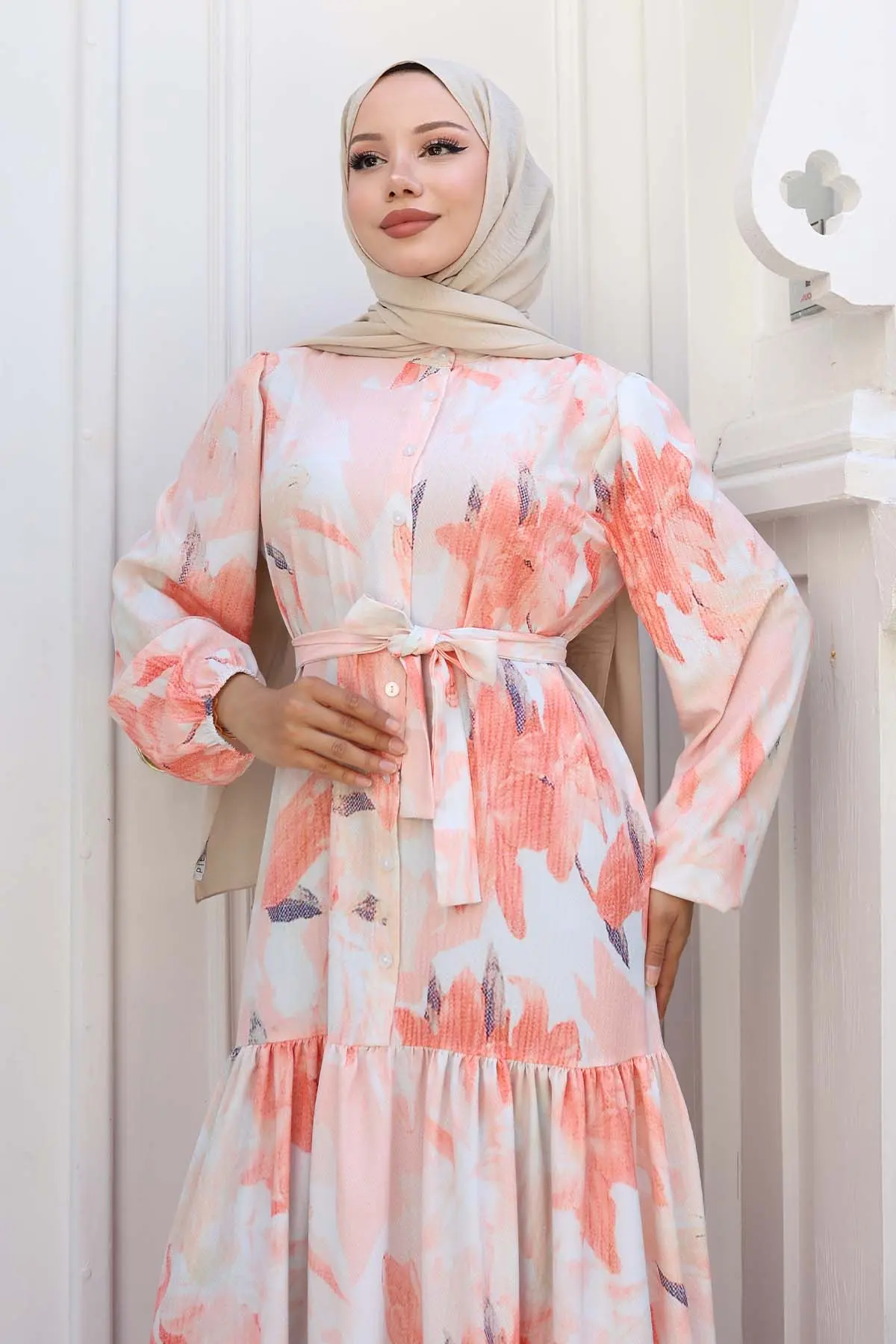 Patterned Hijab Dress-detail