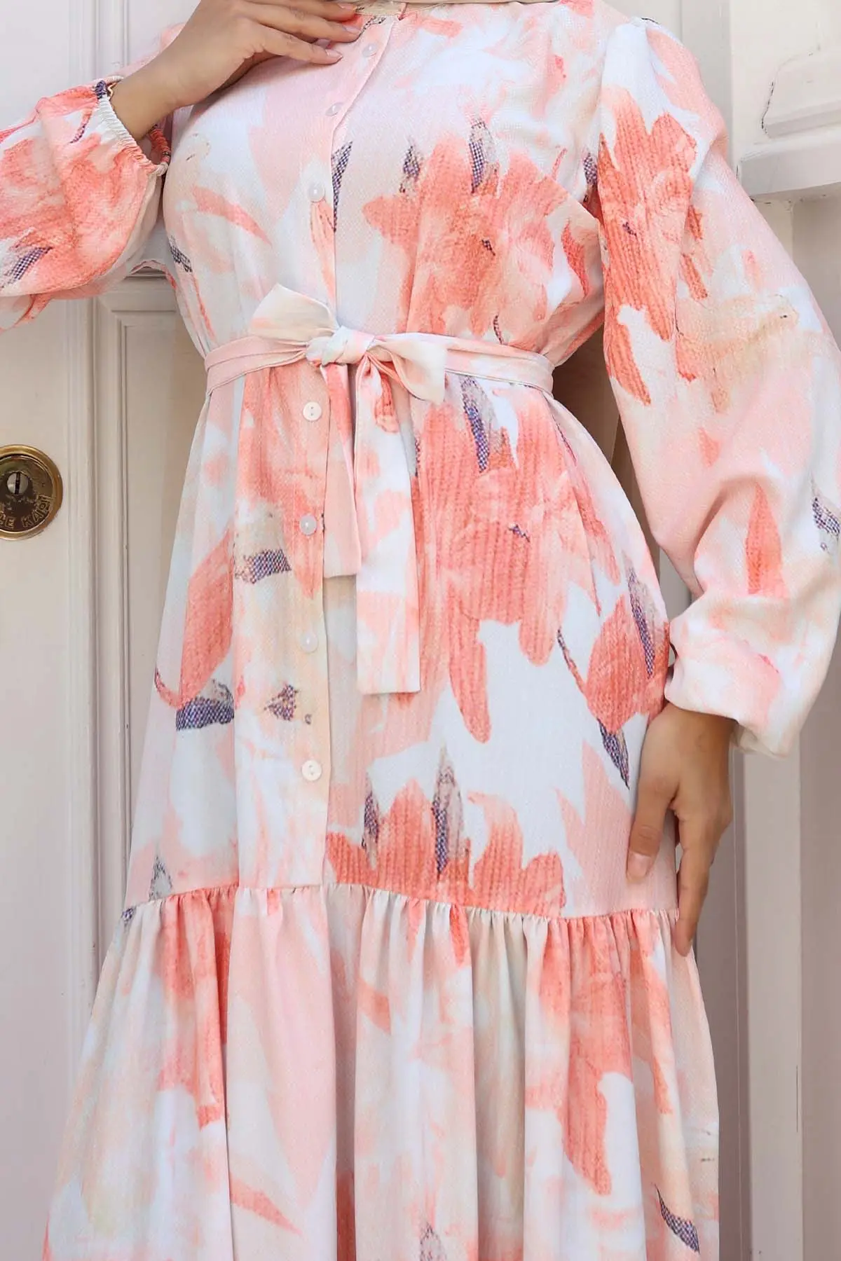 Patterned Hijab Dress-detail