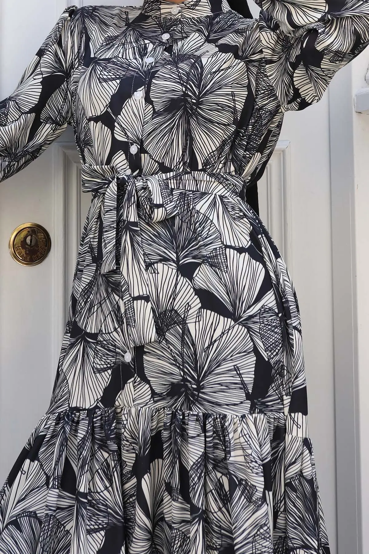 Patterned Hijab Dress-detail