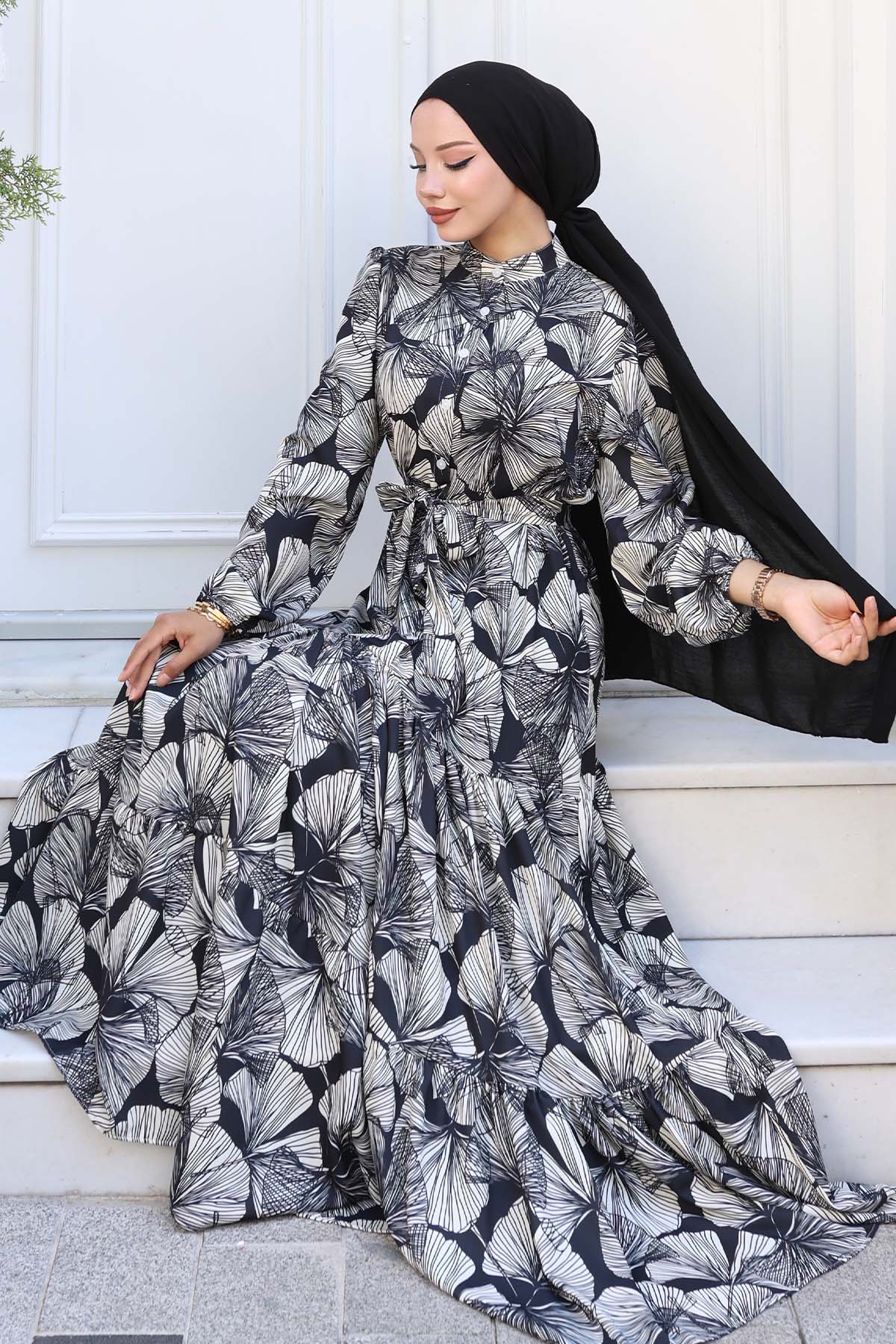 Patterned Hijab Dress