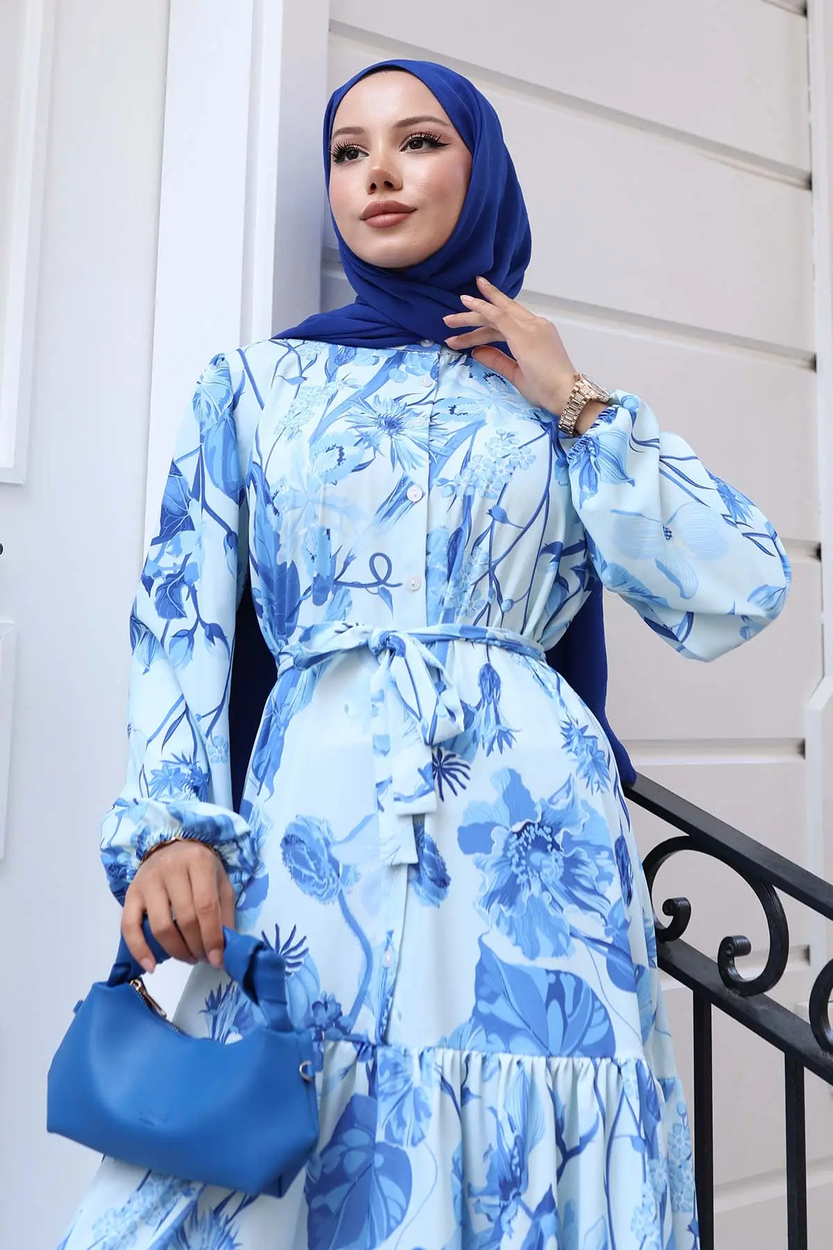 Patterned Hijab Dress-detail