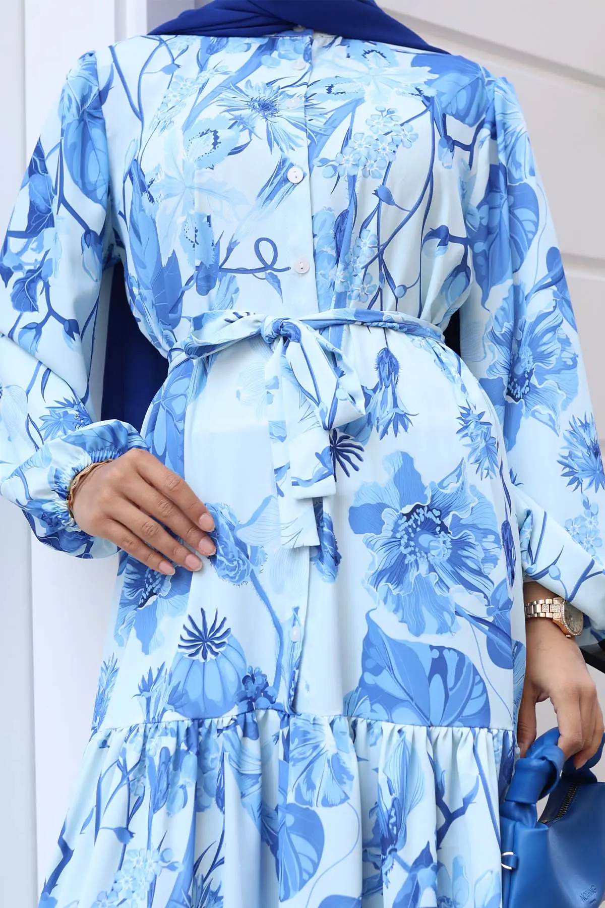 Patterned Hijab Dress-detail