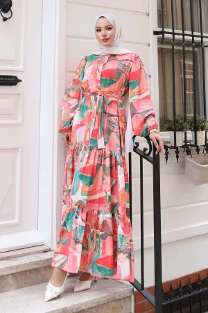 Patterned Hijab Dress