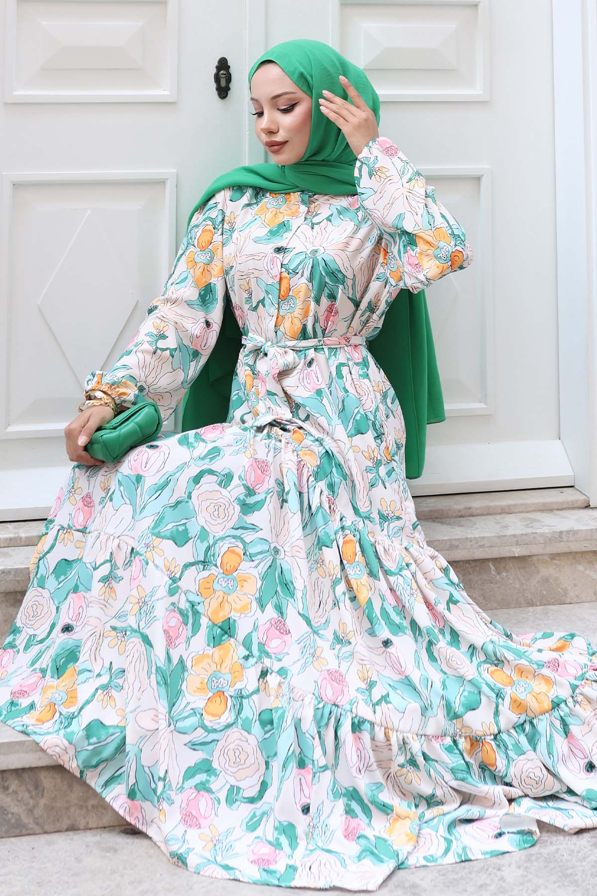 Patterned Hijab Dress