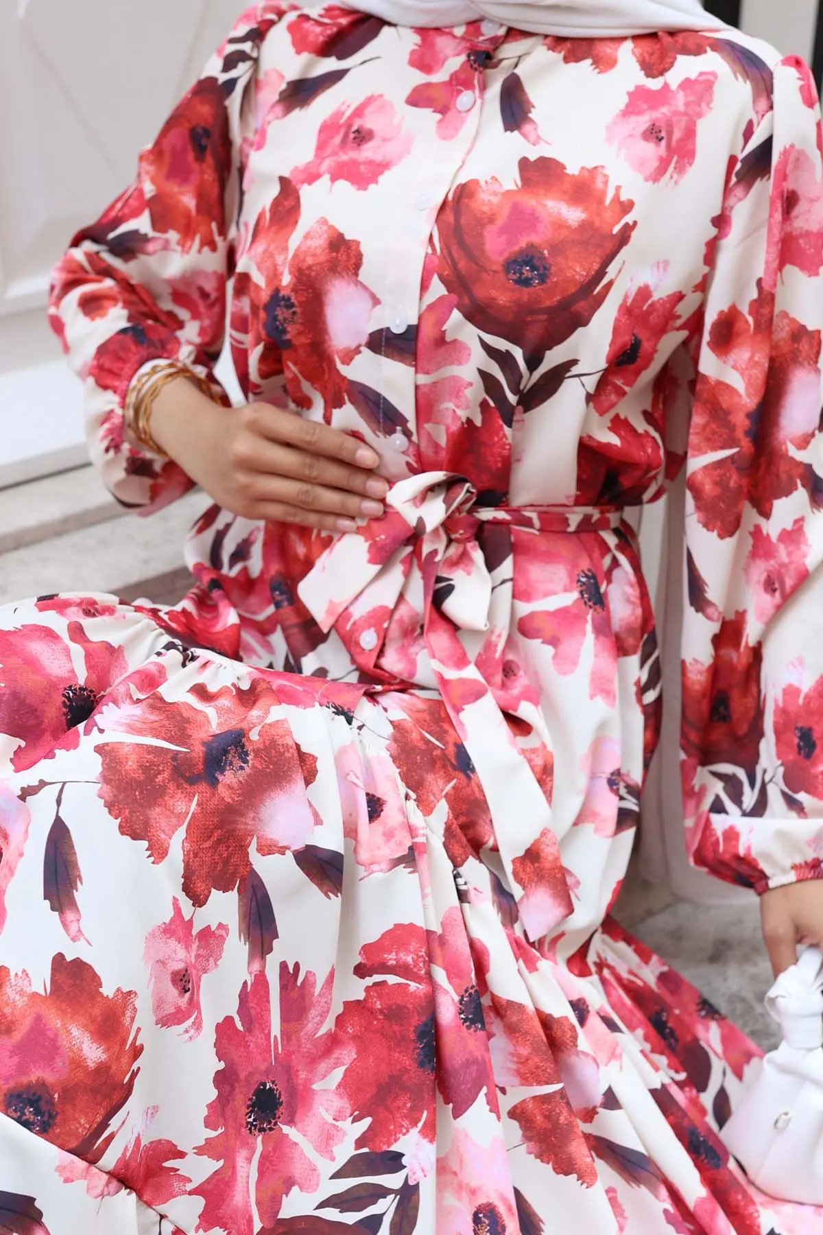 Patterned Hijab Dress-detail