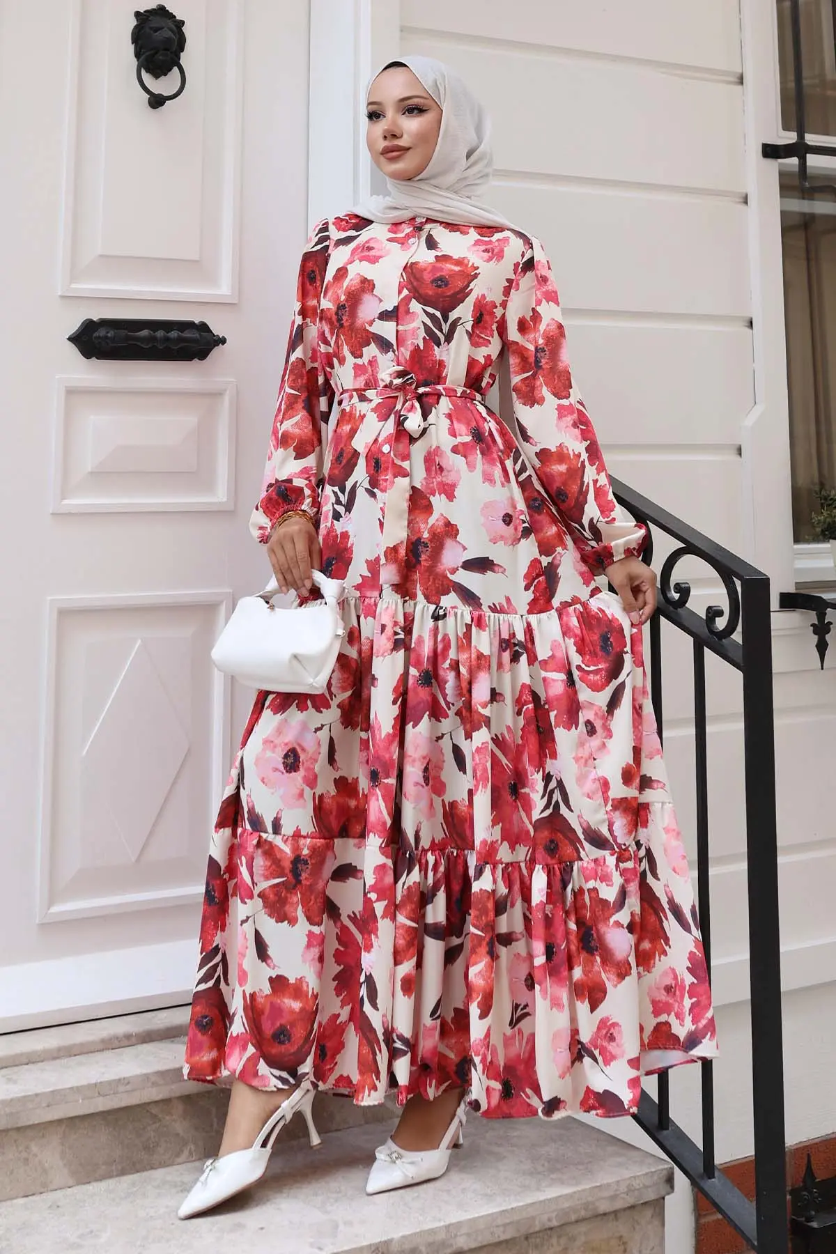 Patterned Hijab Dress-detail