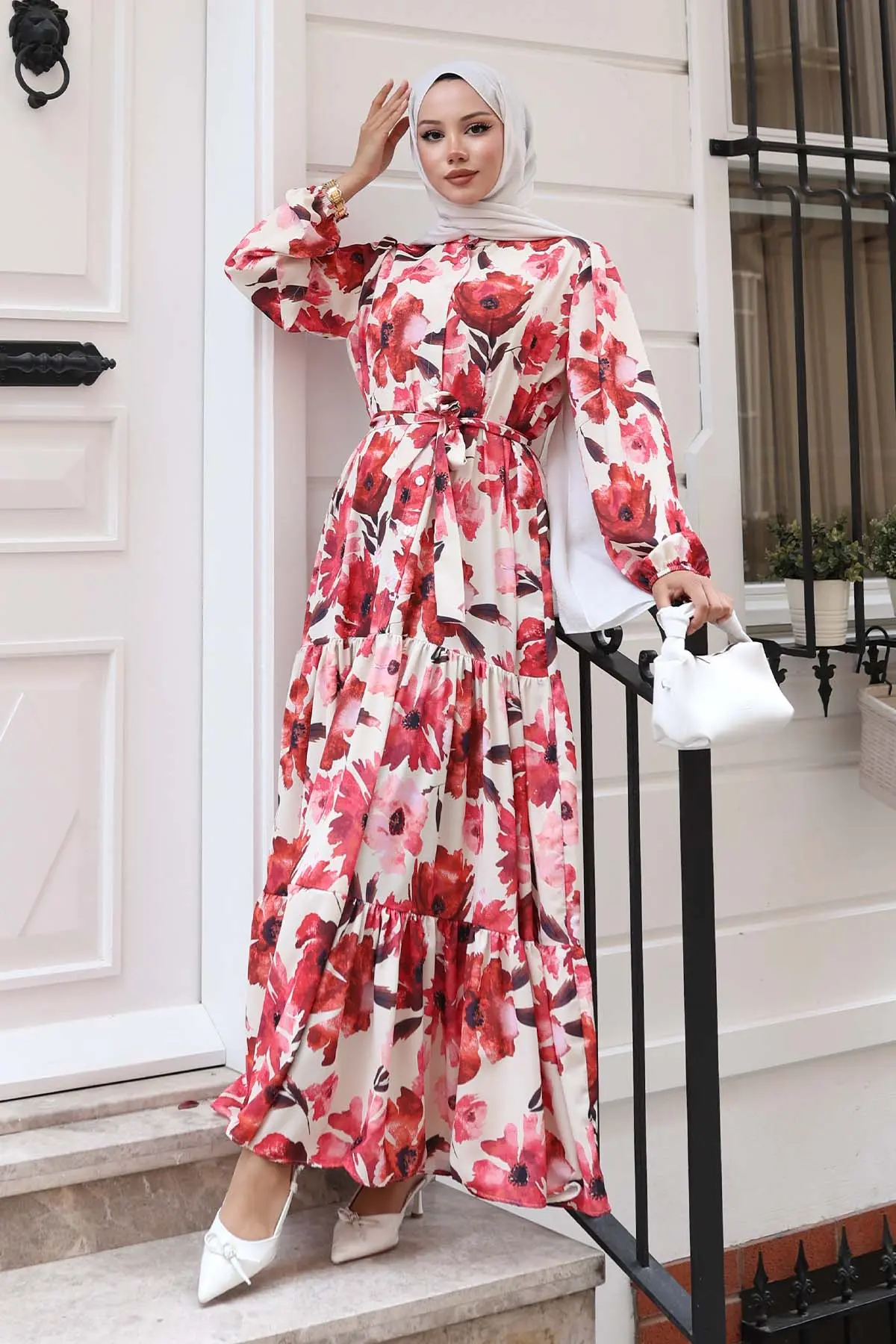 Patterned Hijab Dress-detail