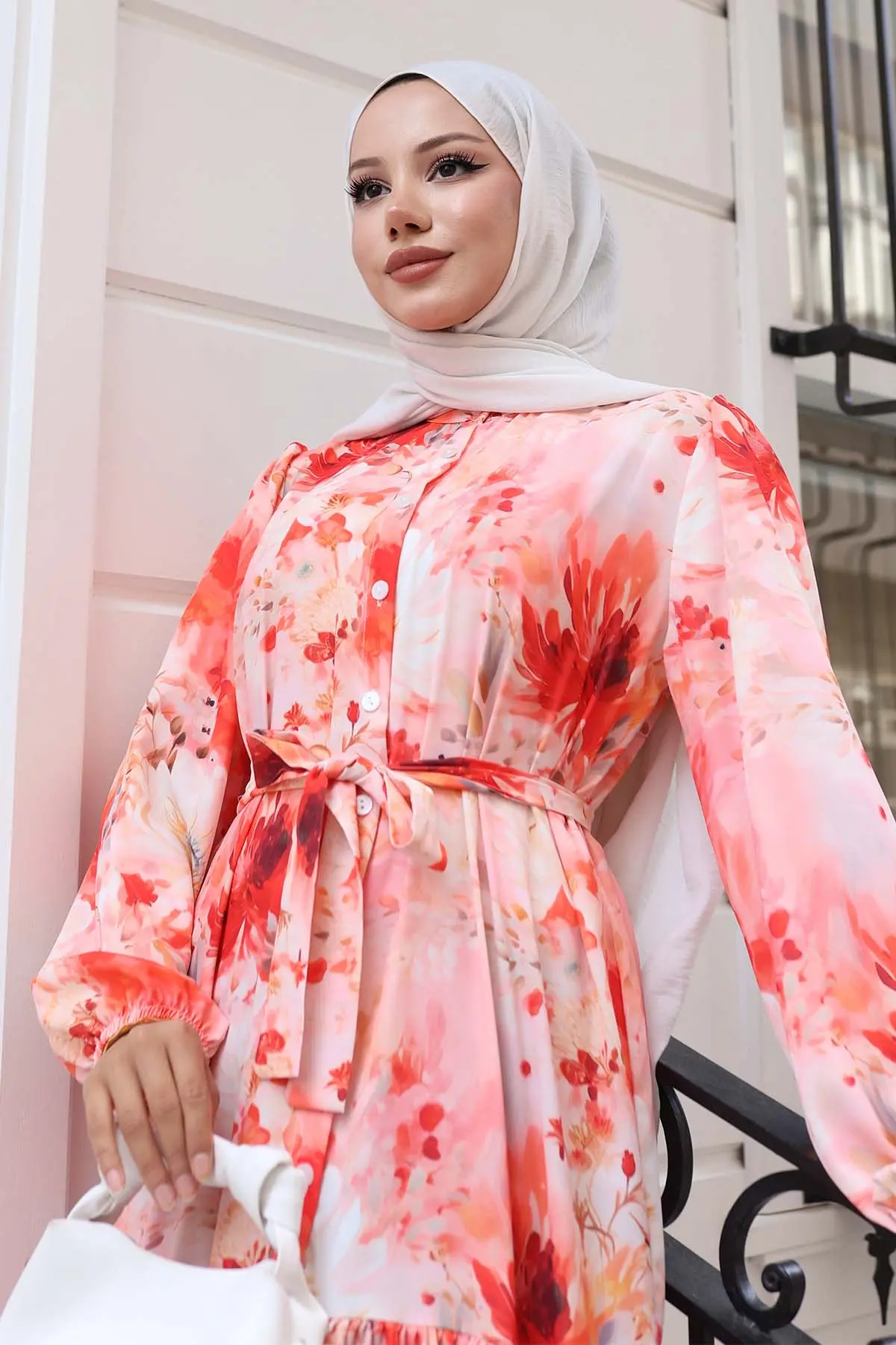 Patterned Hijab Dress-detail