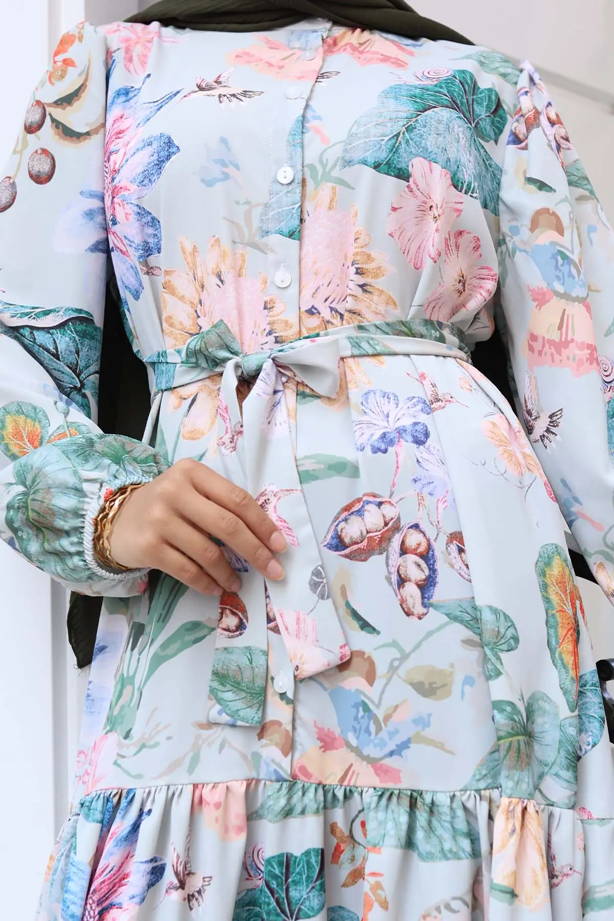 Patterned Hijab Dress-detail