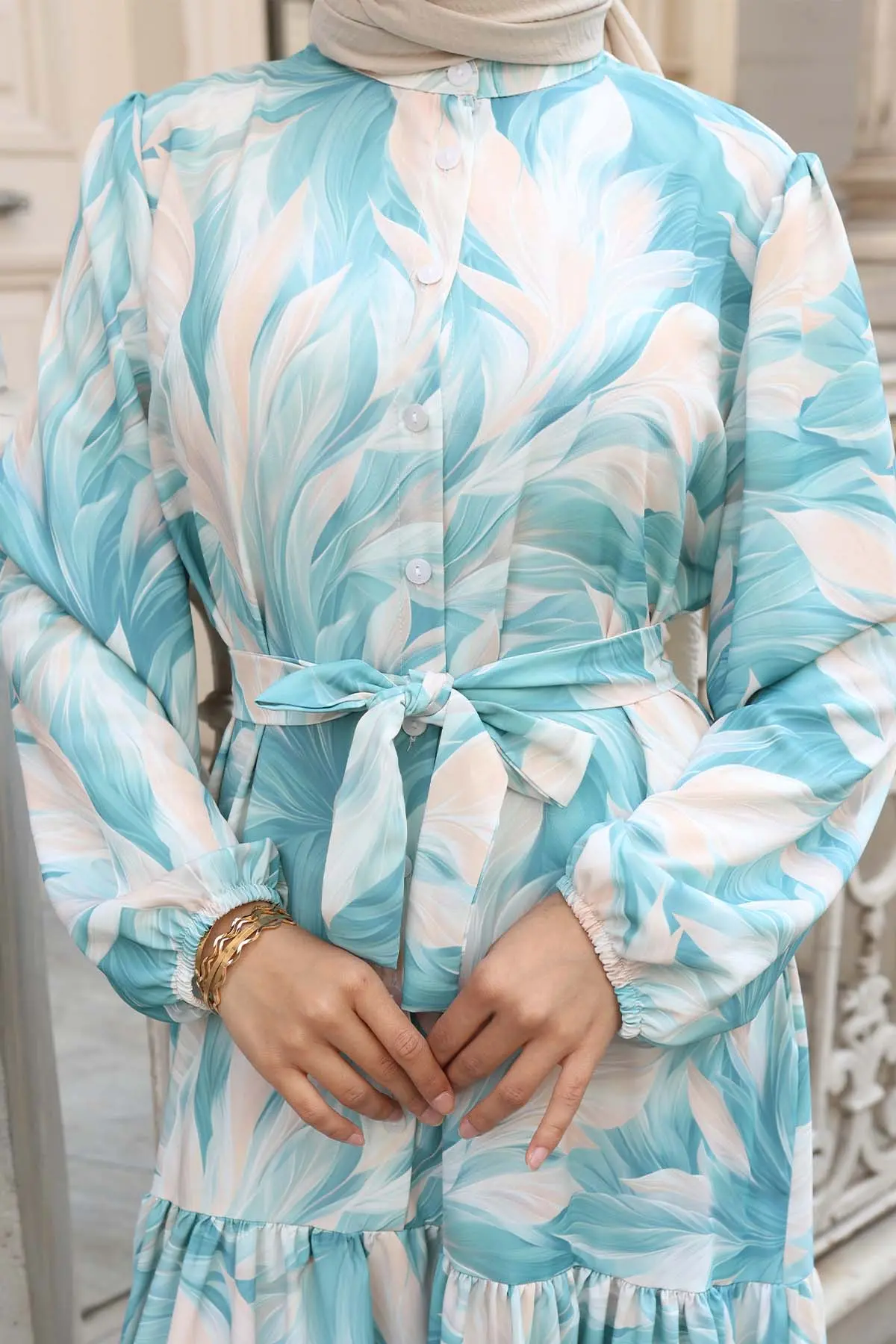 Patterned Hijab Dress-detail