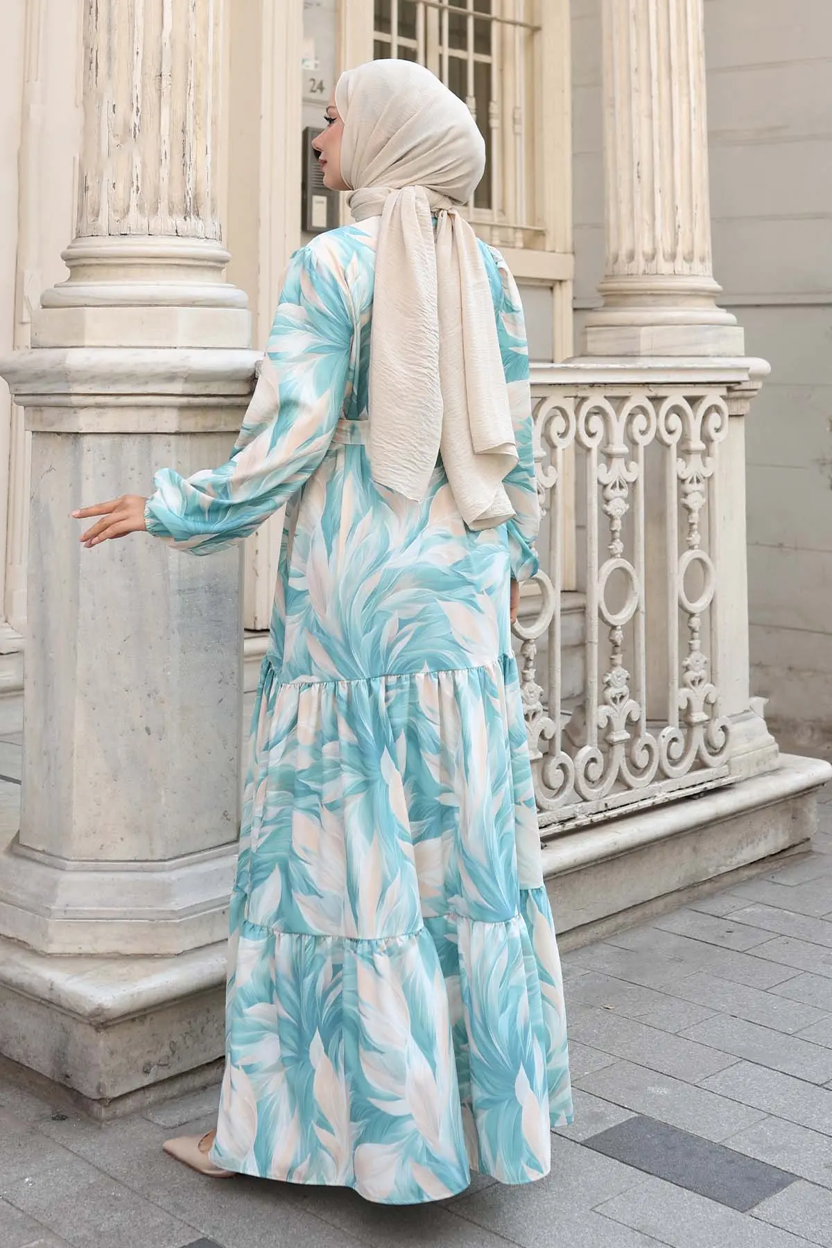 Patterned Hijab Dress-detail