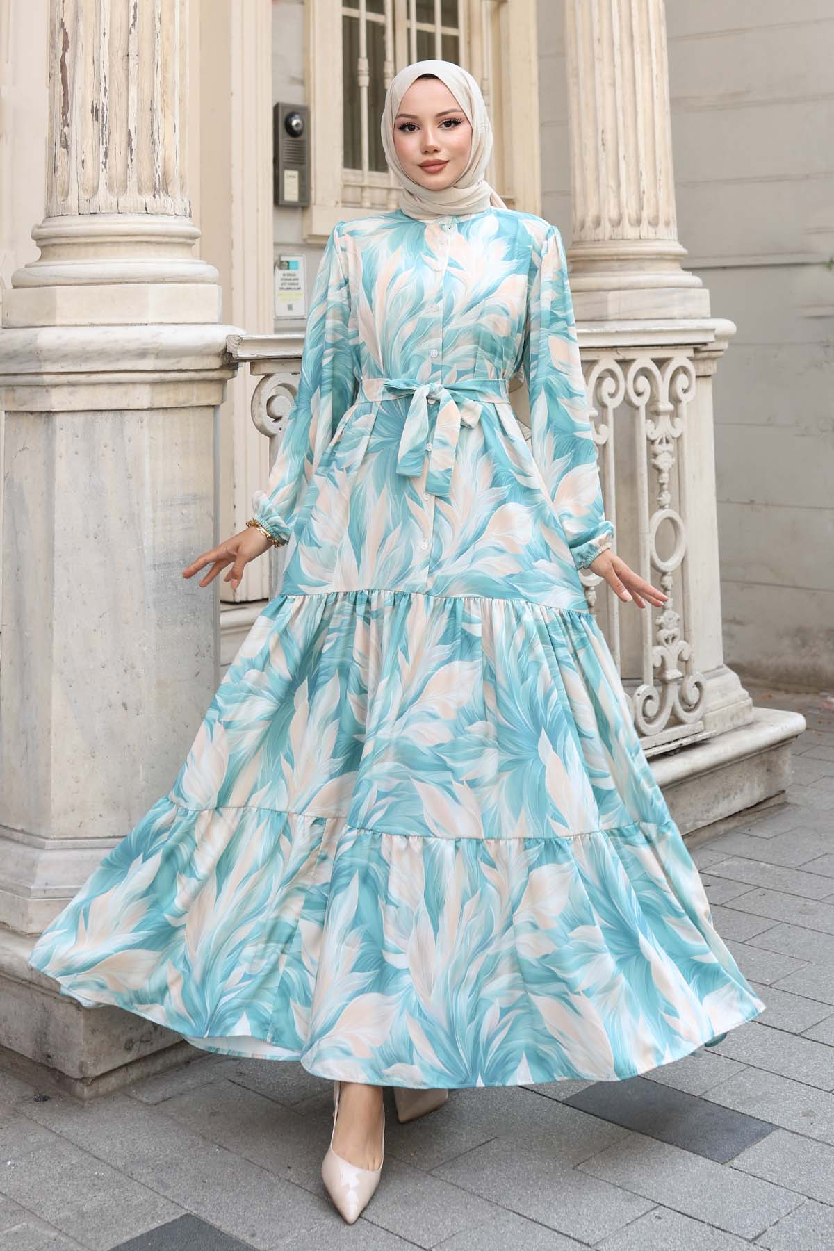 Patterned Hijab Dress