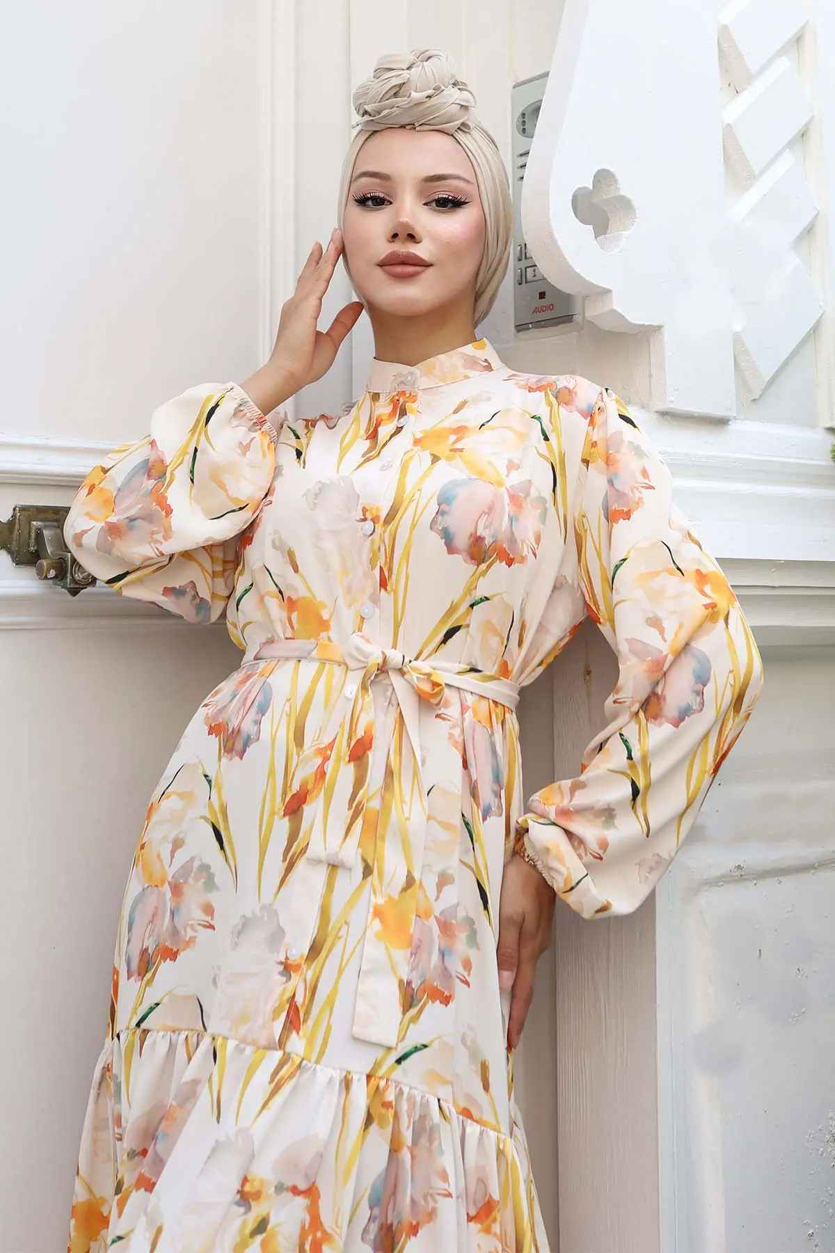 Patterned Hijab Dress-detail