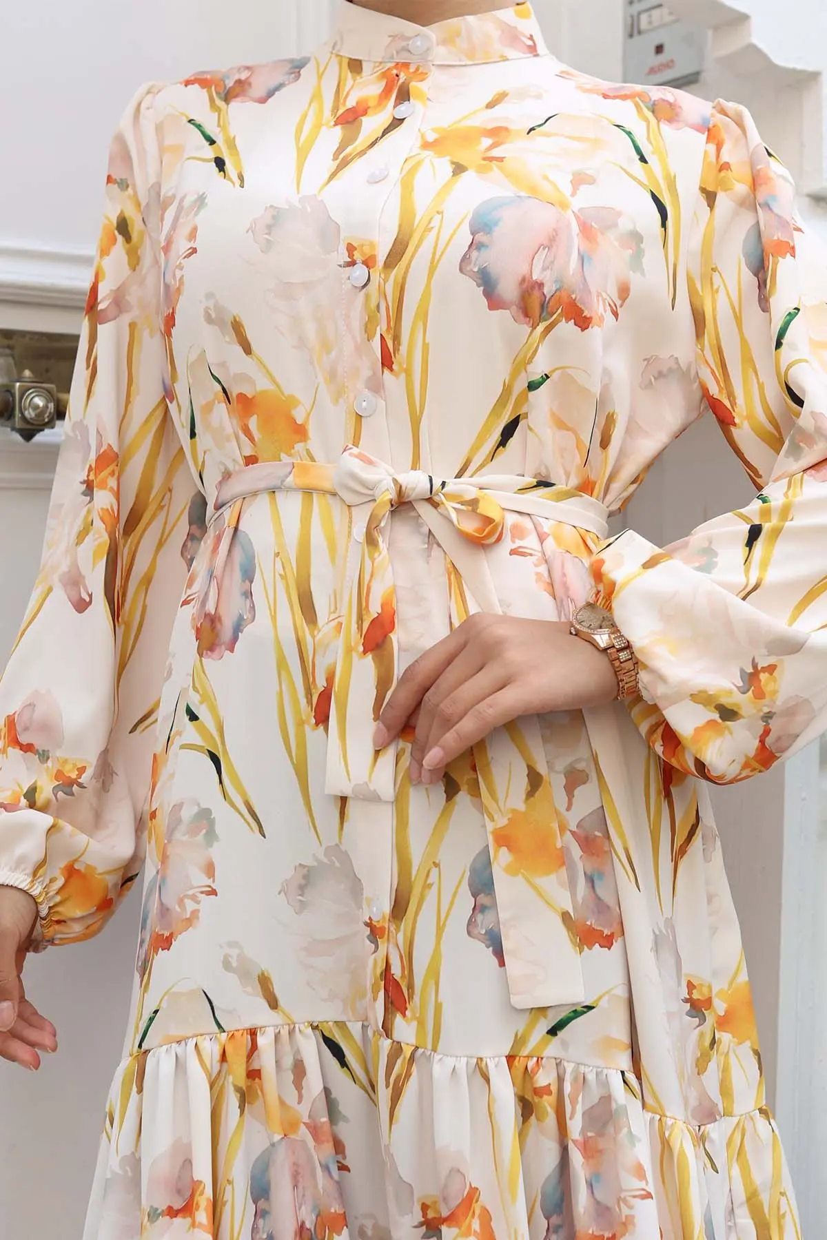 Patterned Hijab Dress-detail