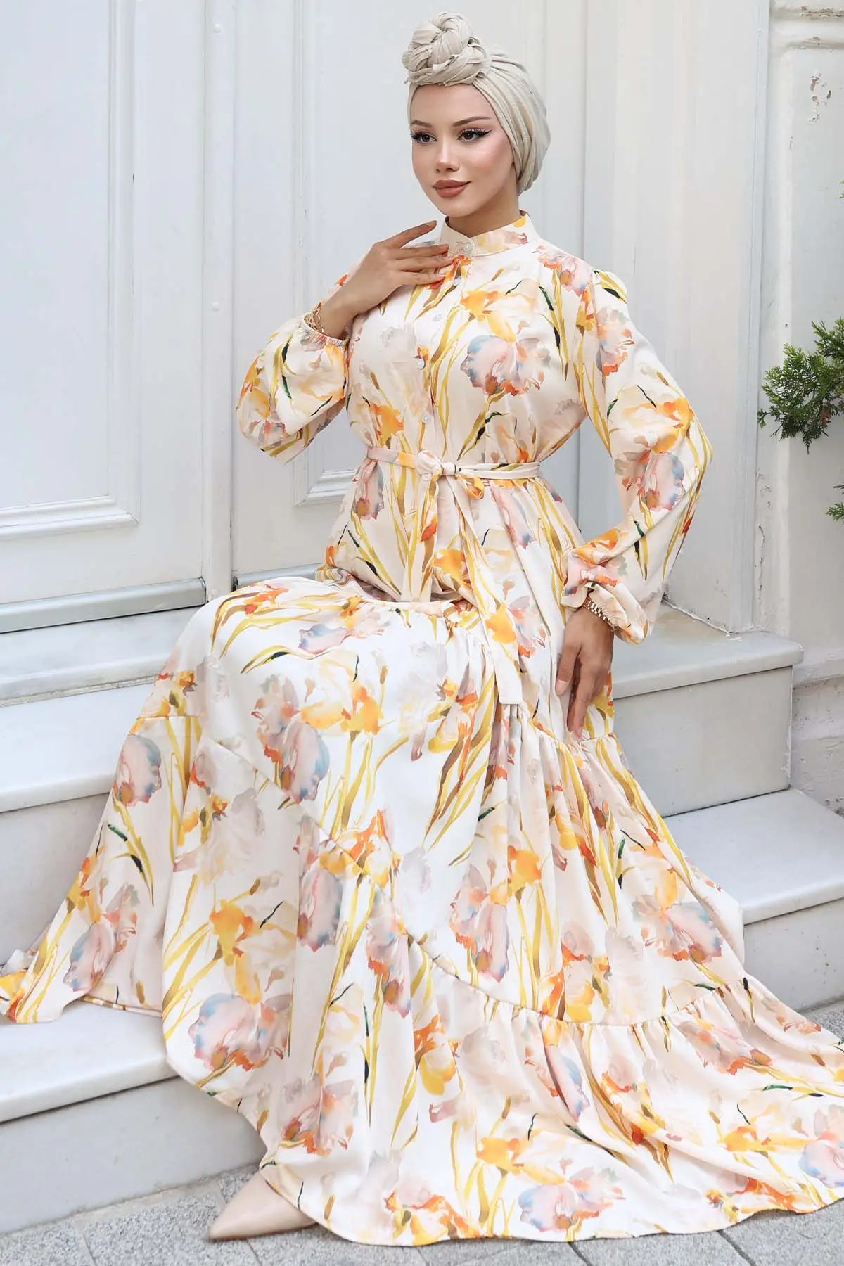 Patterned Hijab Dress