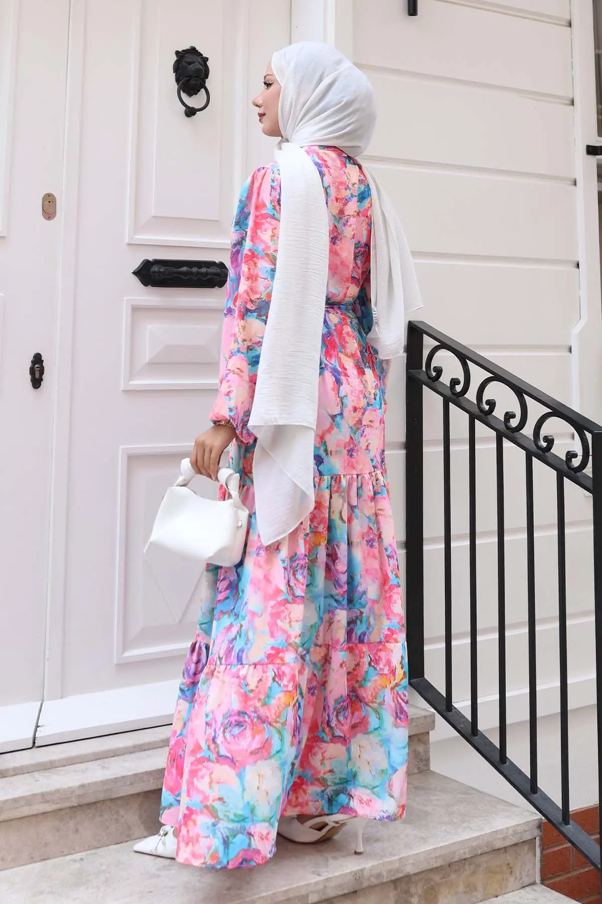 Patterned Hijab Dress-detail