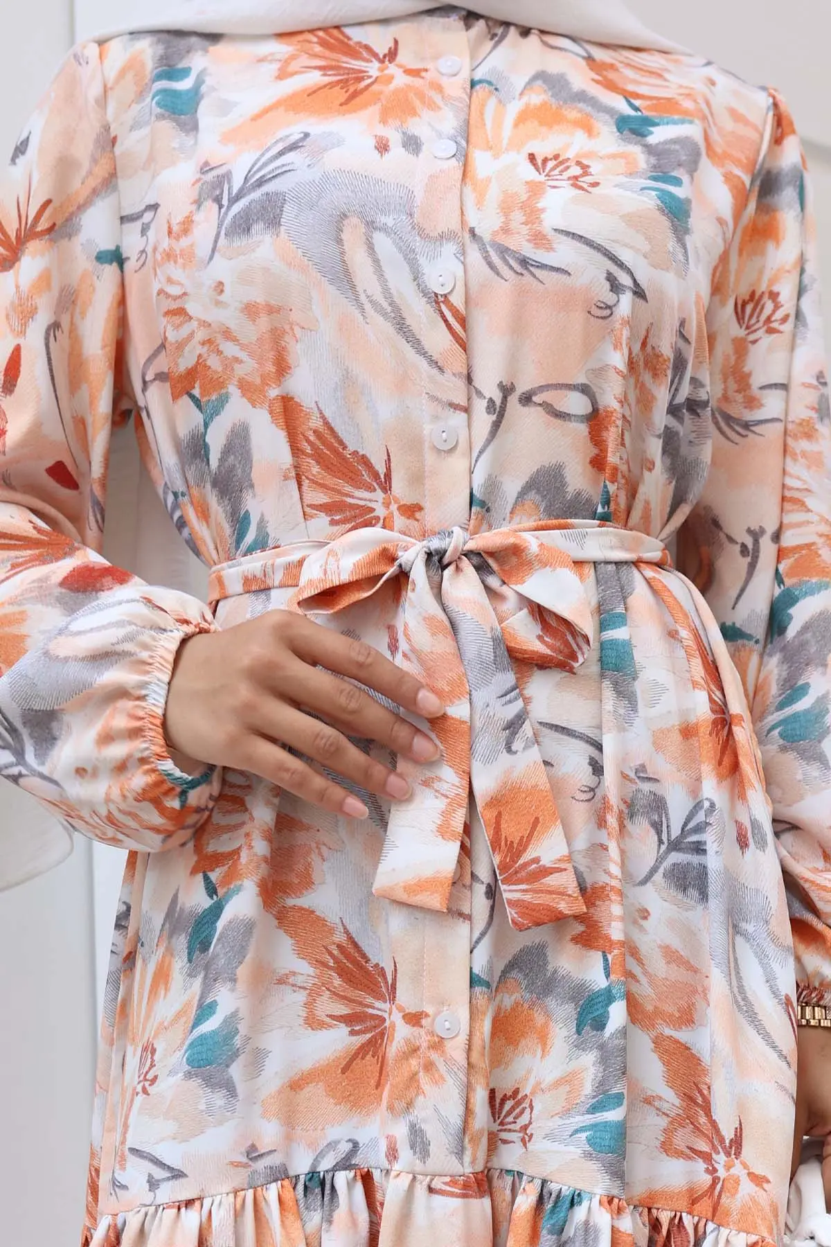 Patterned Hijab Dress-detail