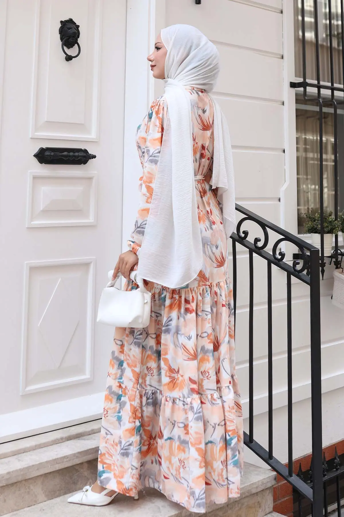 Patterned Hijab Dress-detail