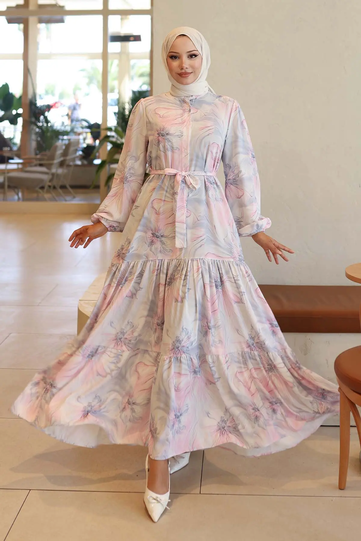 Patterned Hijab Dress-detail