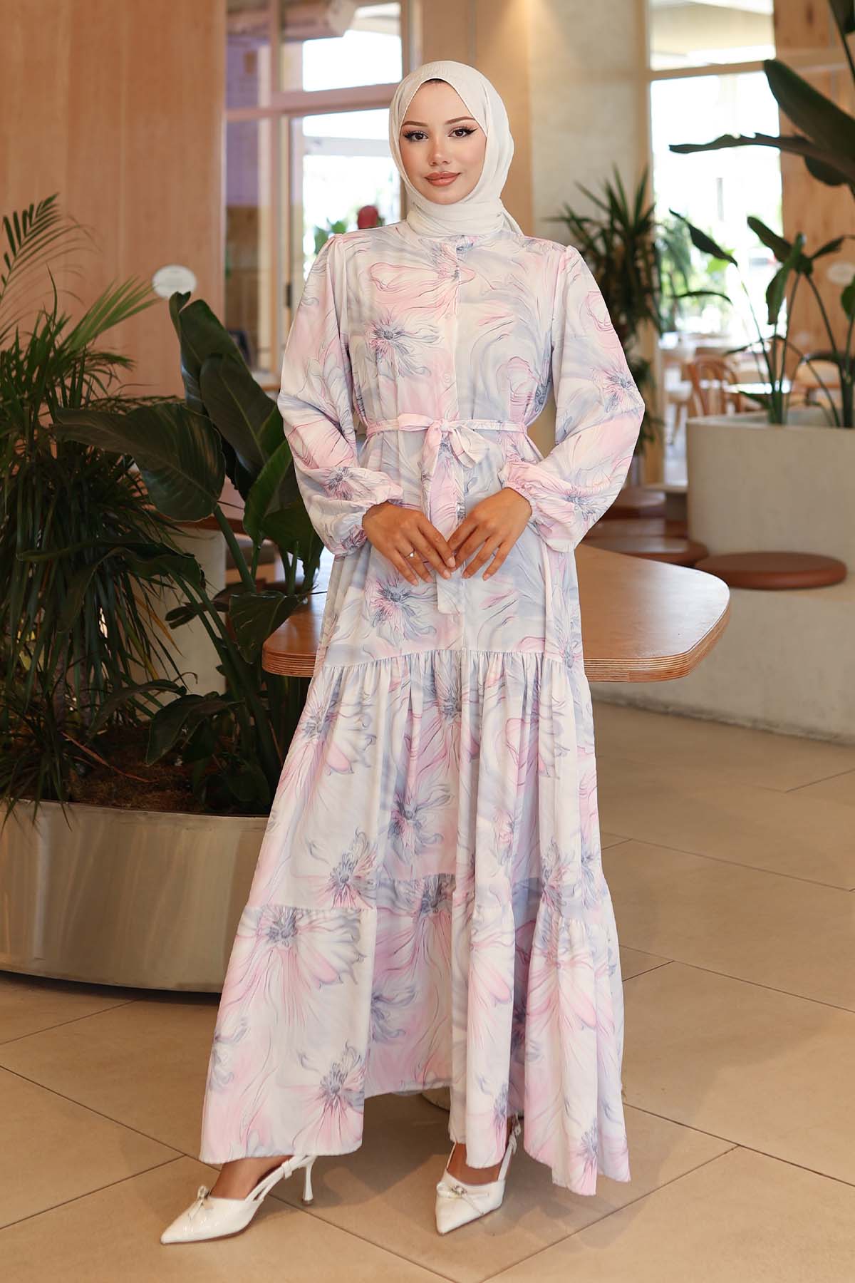 Patterned Hijab Dress