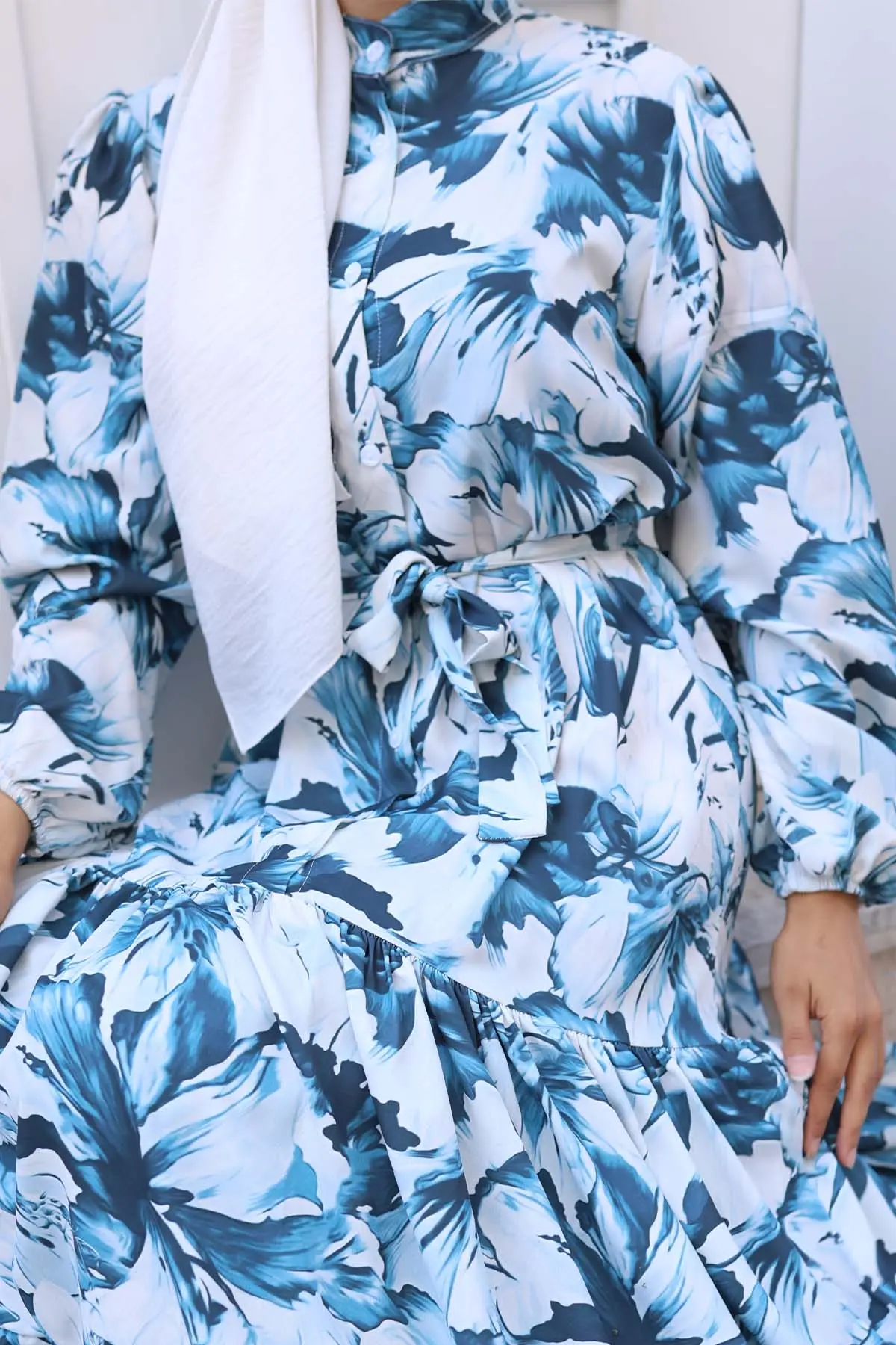 Patterned Hijab Dress-detail