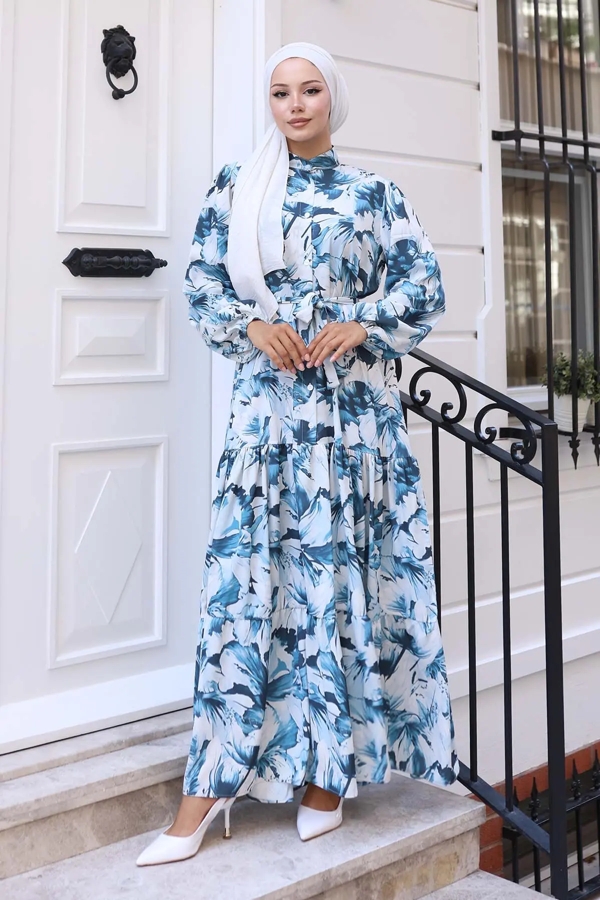 Patterned Hijab Dress-detail