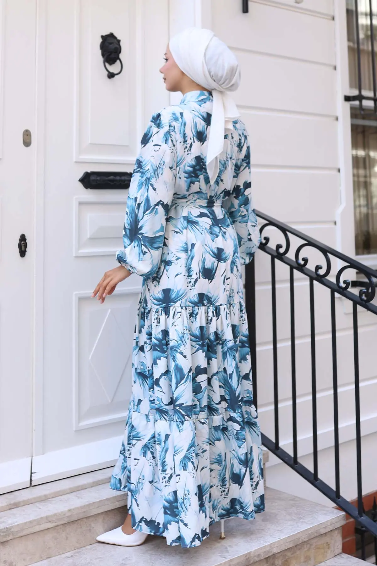 Patterned Hijab Dress-detail