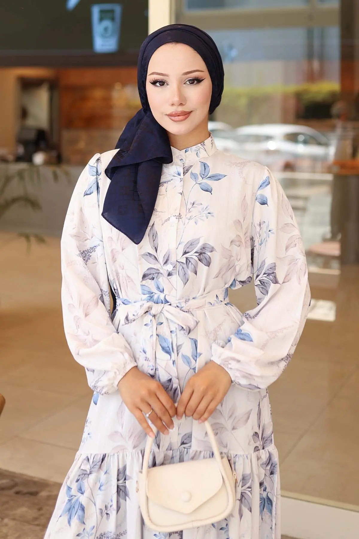 Patterned Hijab Dress-detail