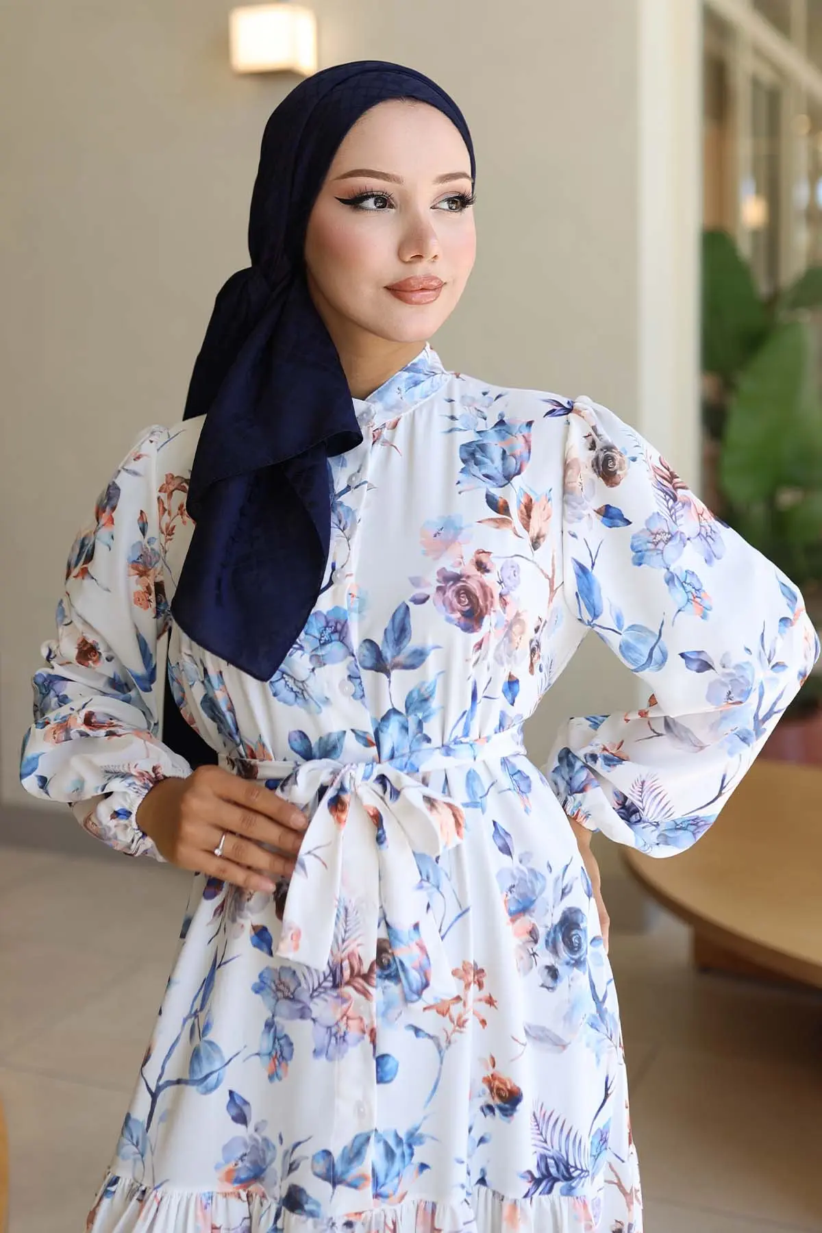 Patterned Hijab Dress-detail