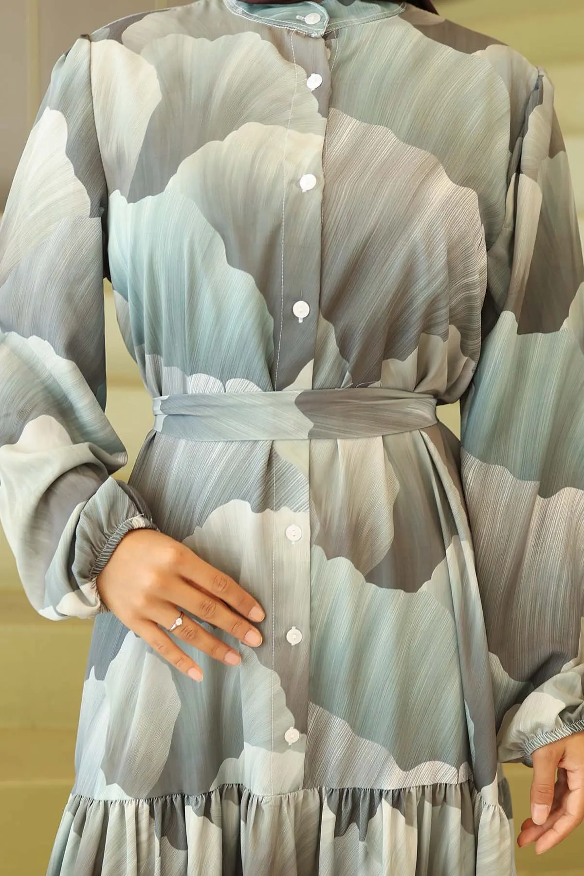 Patterned Hijab Dress-detail