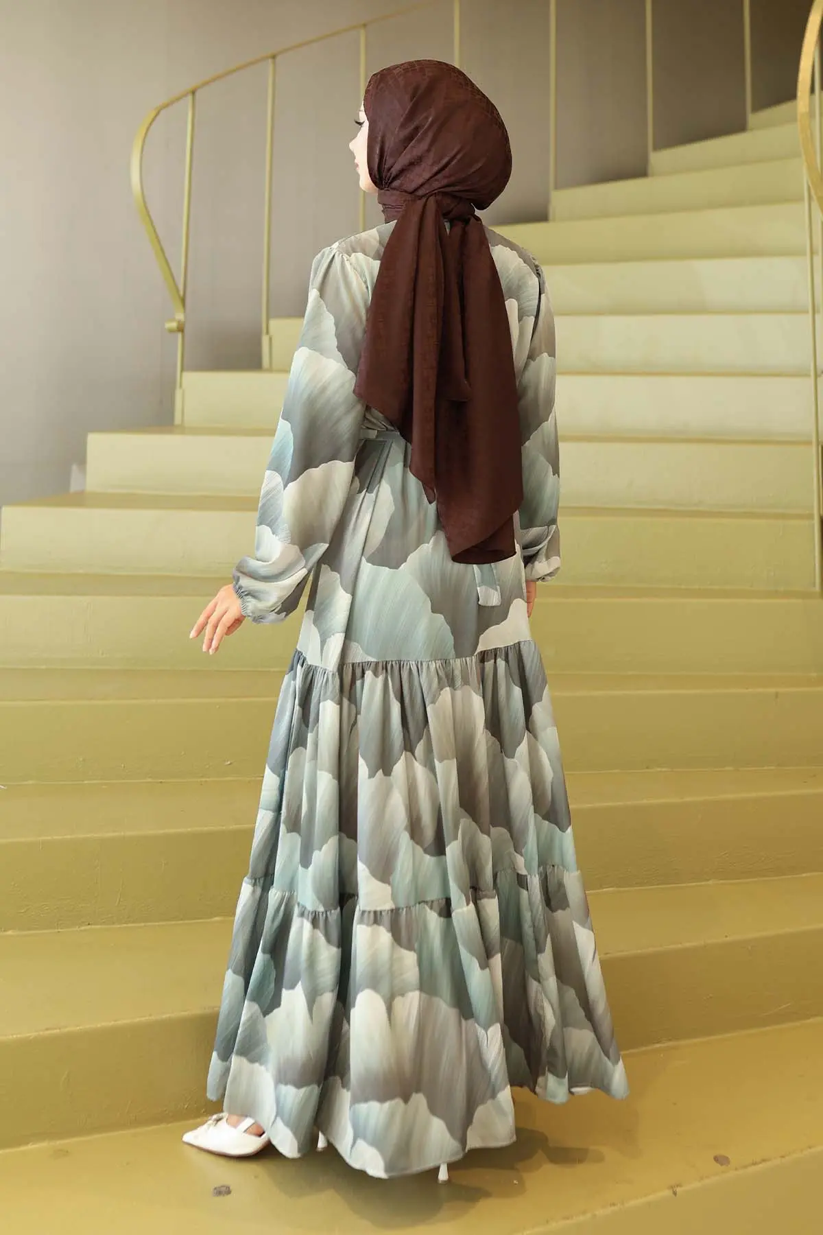 Patterned Hijab Dress-detail