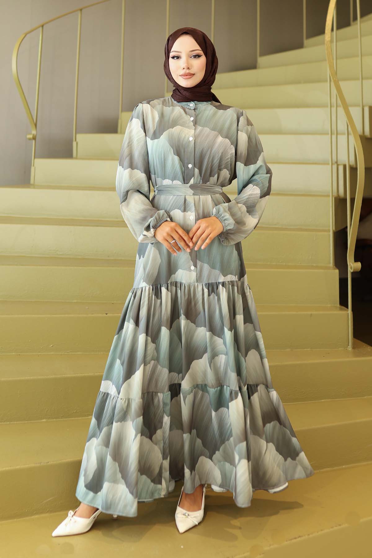 Patterned Hijab Dress