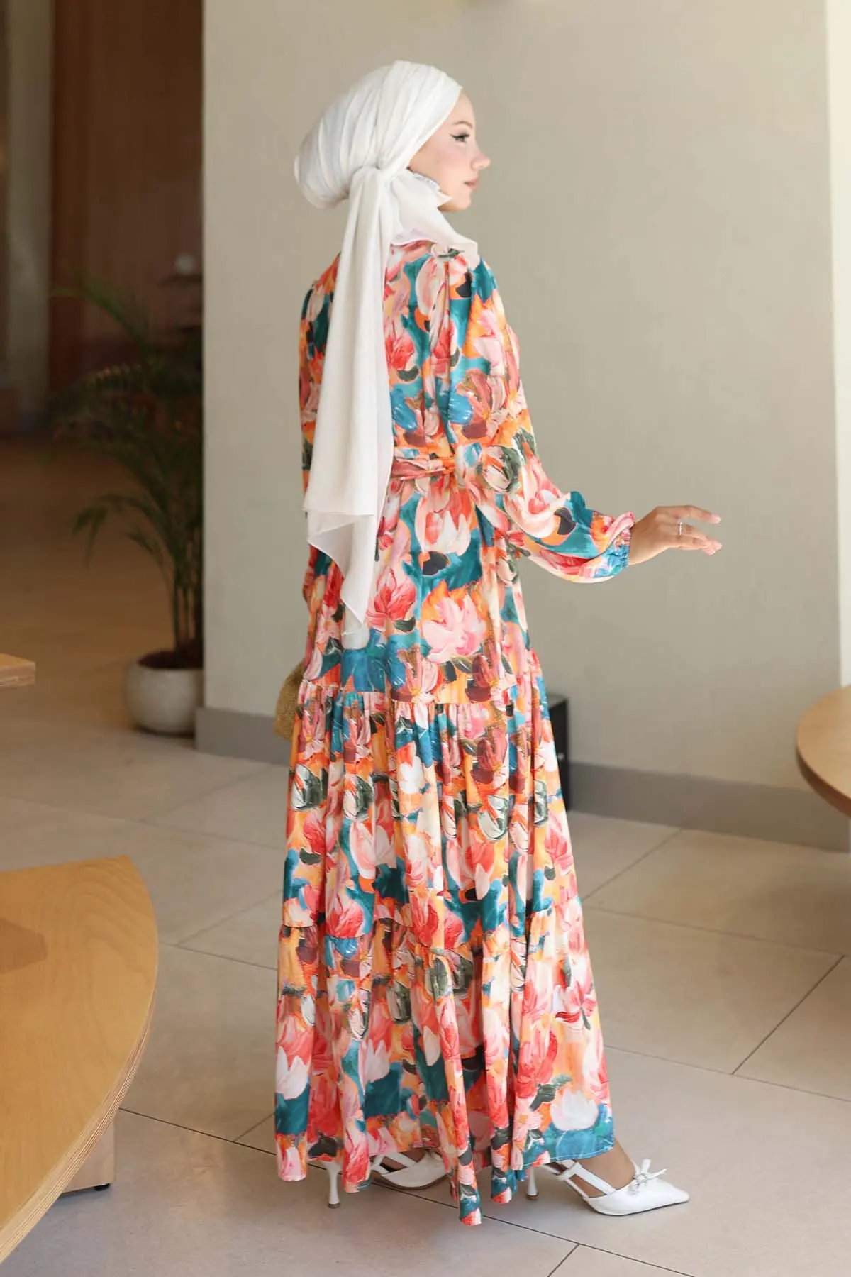 Patterned Hijab Dress-detail