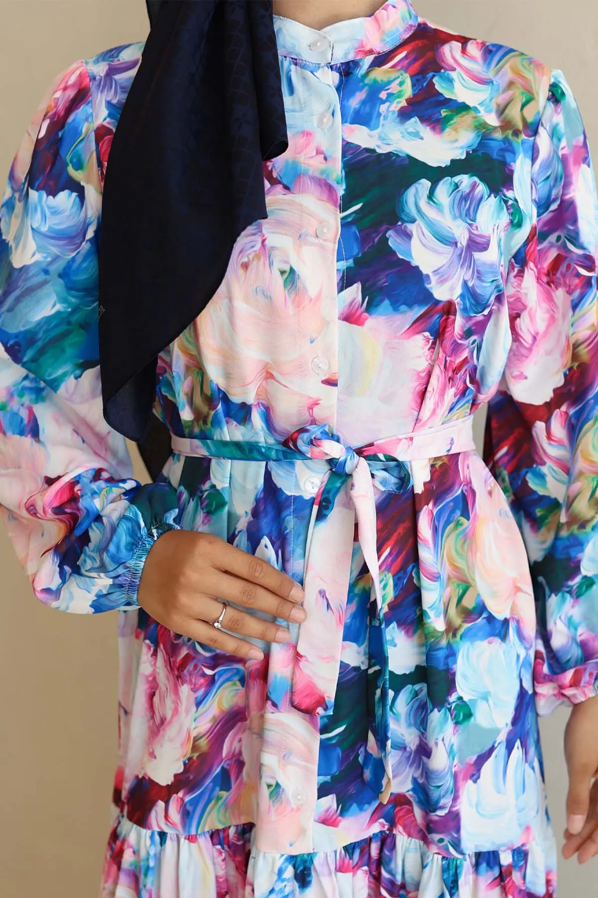 Patterned Hijab Dress-detail