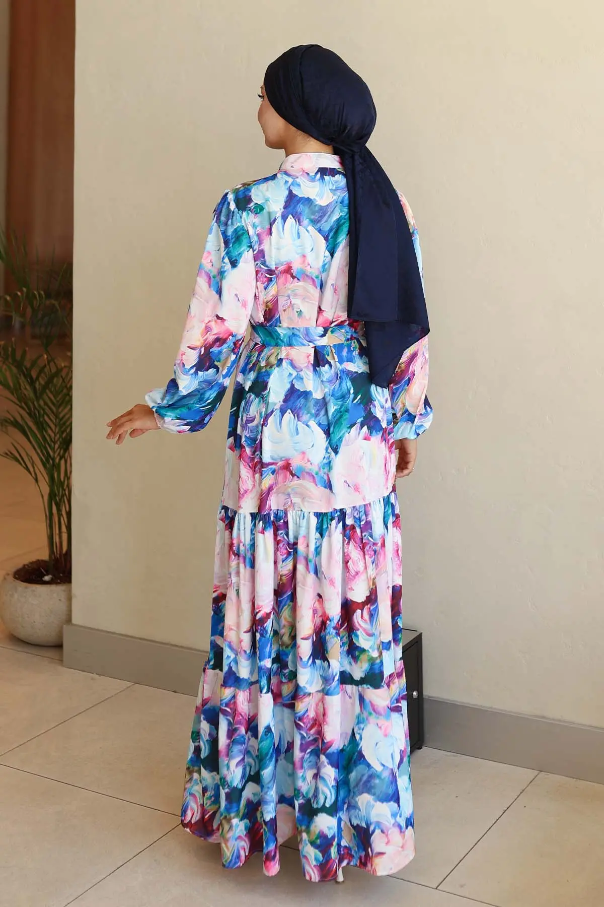 Patterned Hijab Dress-detail