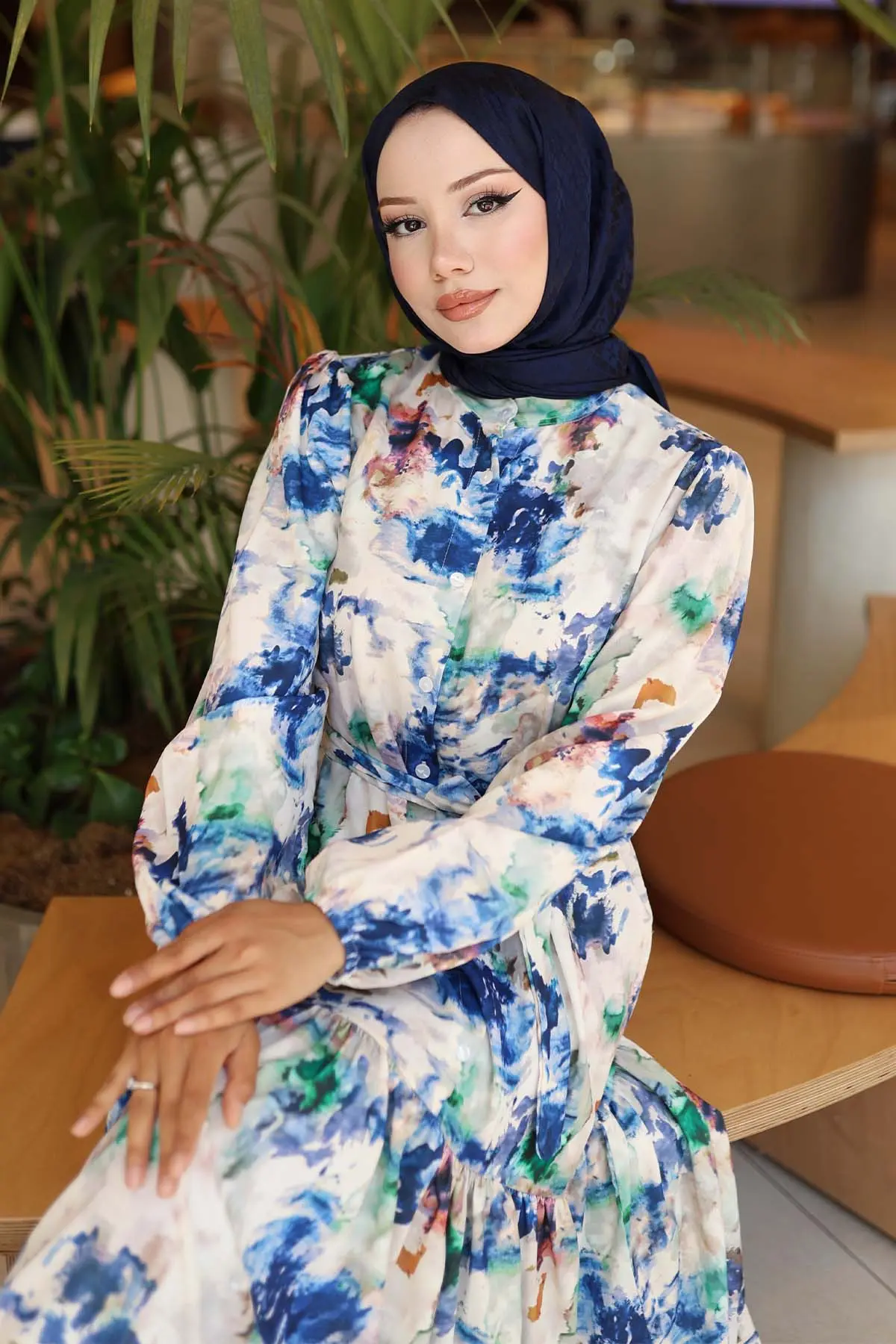 Patterned Hijab Dress-detail