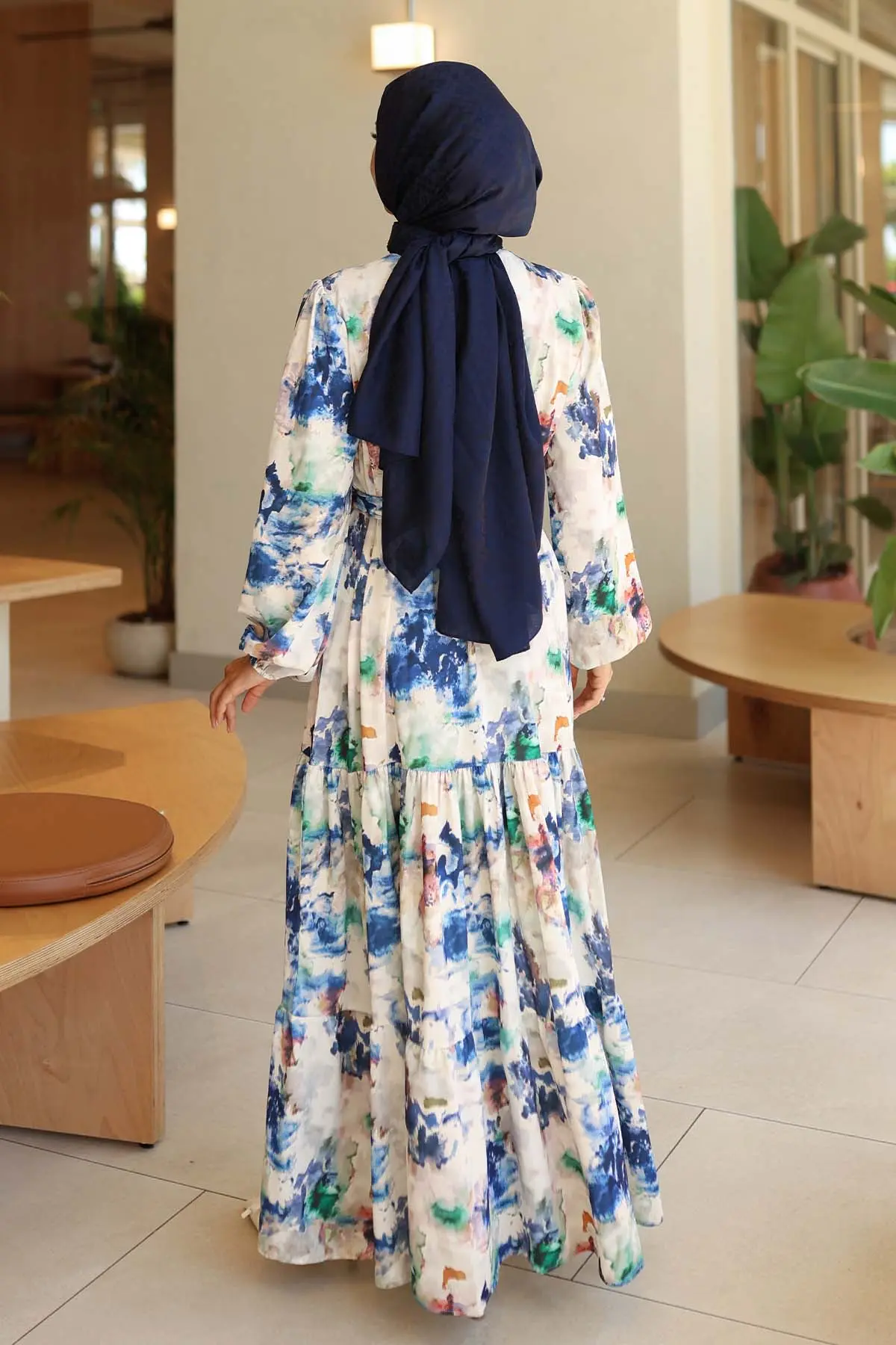 Patterned Hijab Dress-detail