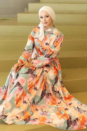 Patterned Hijab Dress