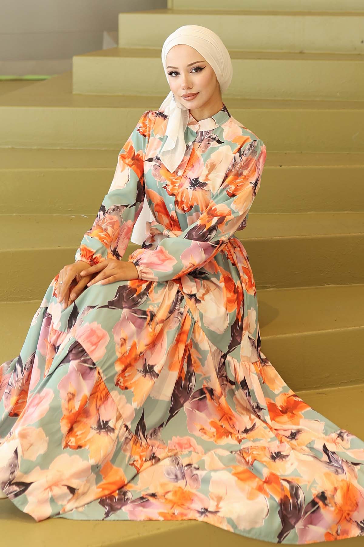 Patterned Hijab Dress