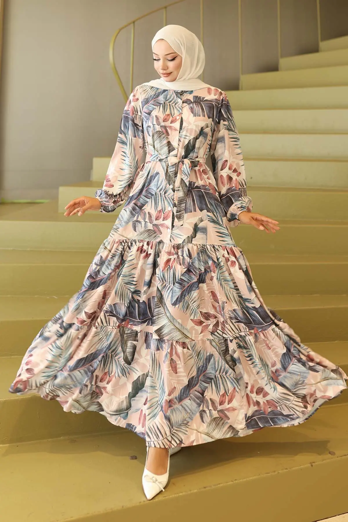 Patterned Hijab Dress-detail