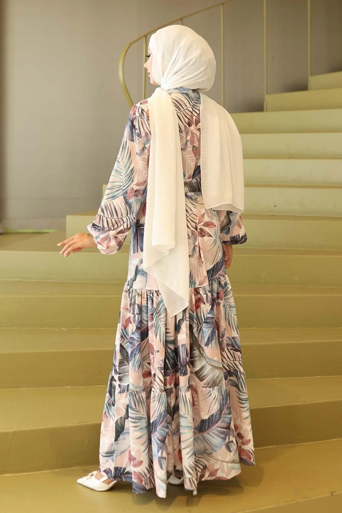 Patterned Hijab Dress-detail