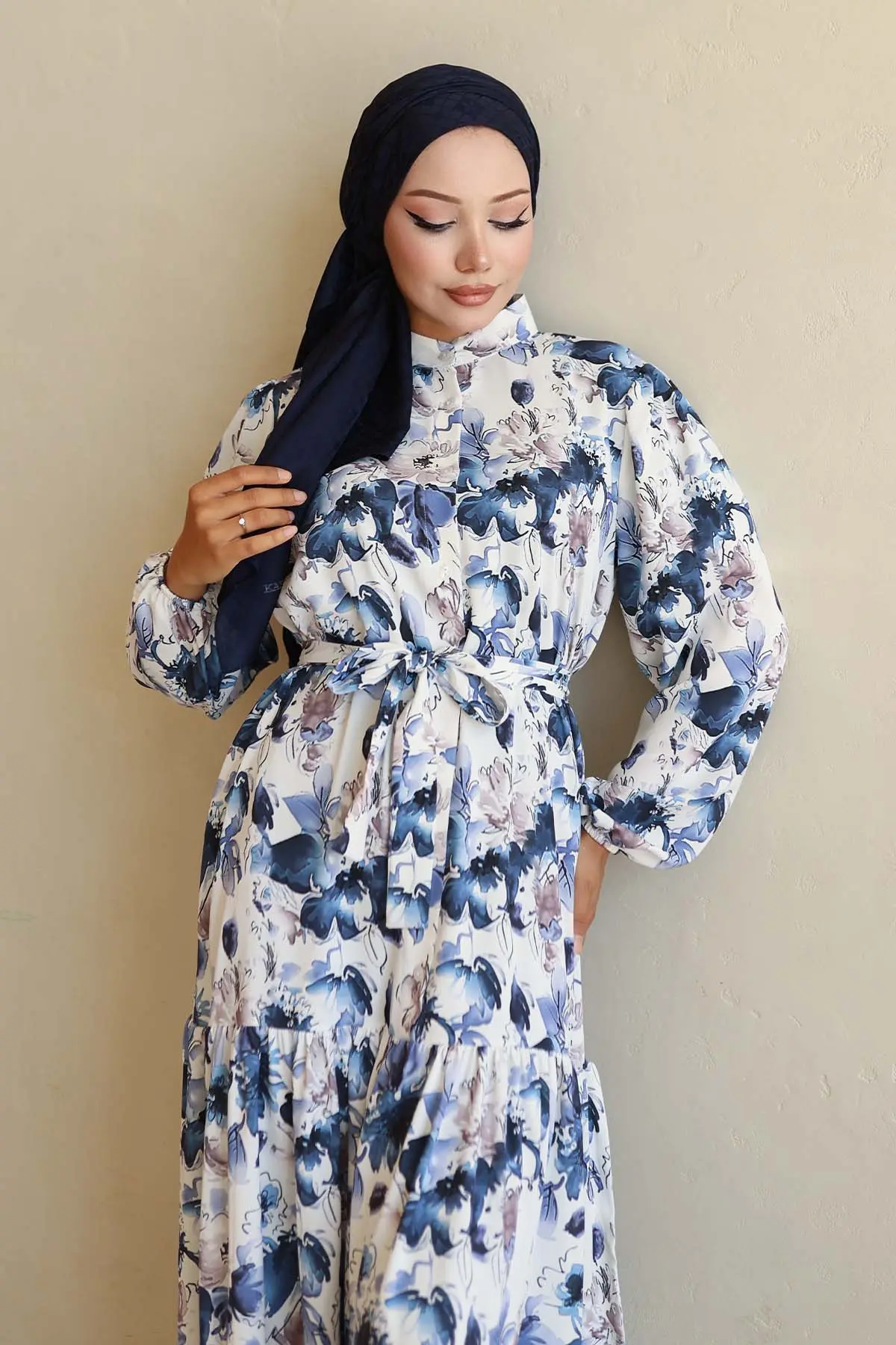 Patterned Hijab Dress-detail