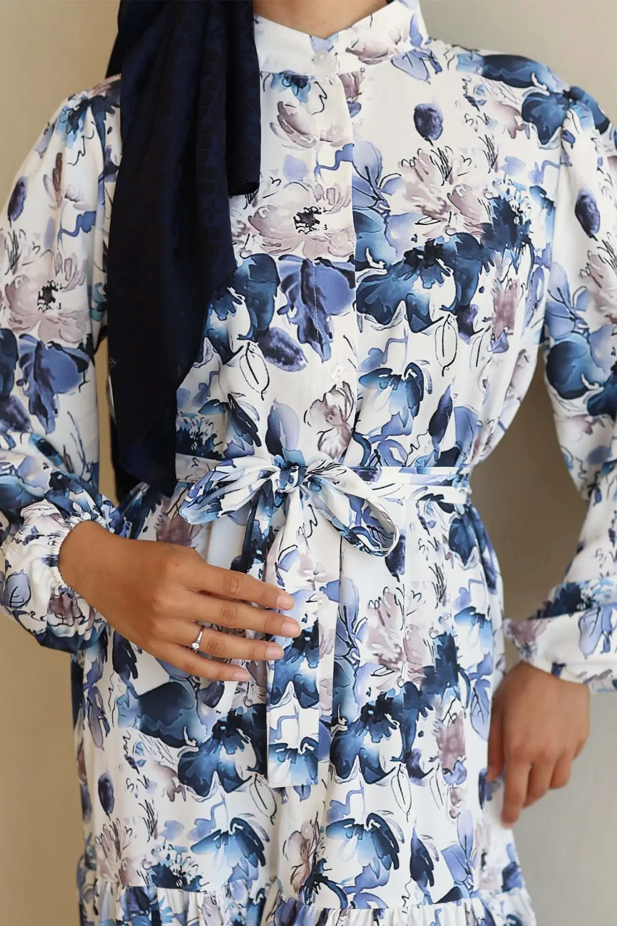 Patterned Hijab Dress-detail