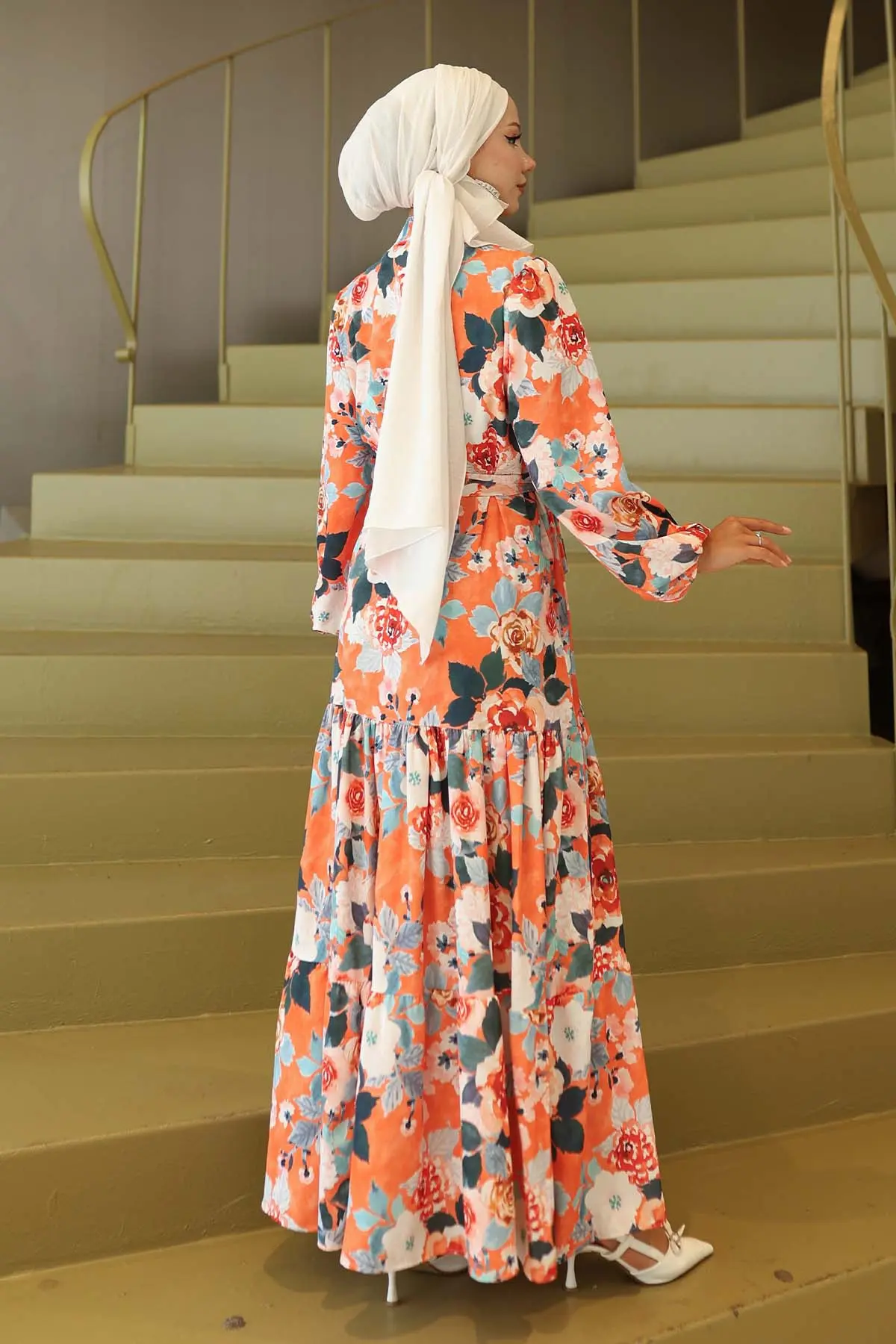 Patterned Hijab Dress-detail