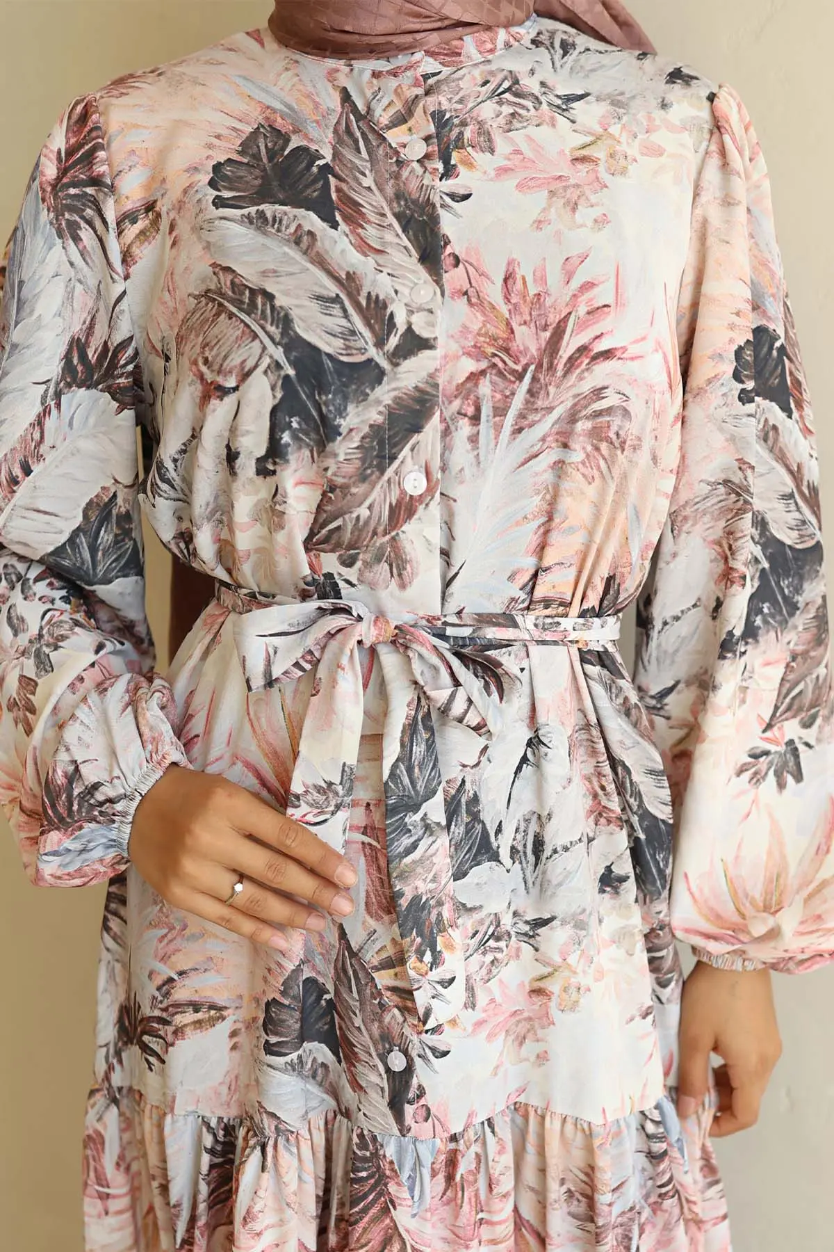 Patterned Hijab Dress-detail